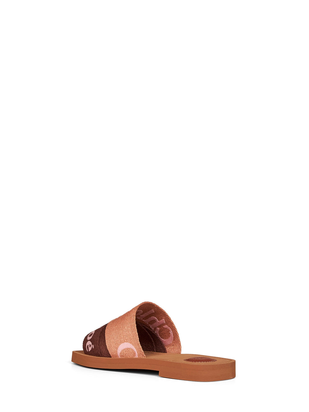 Chloé Women Coffee And Pink Woody Flat Sandals