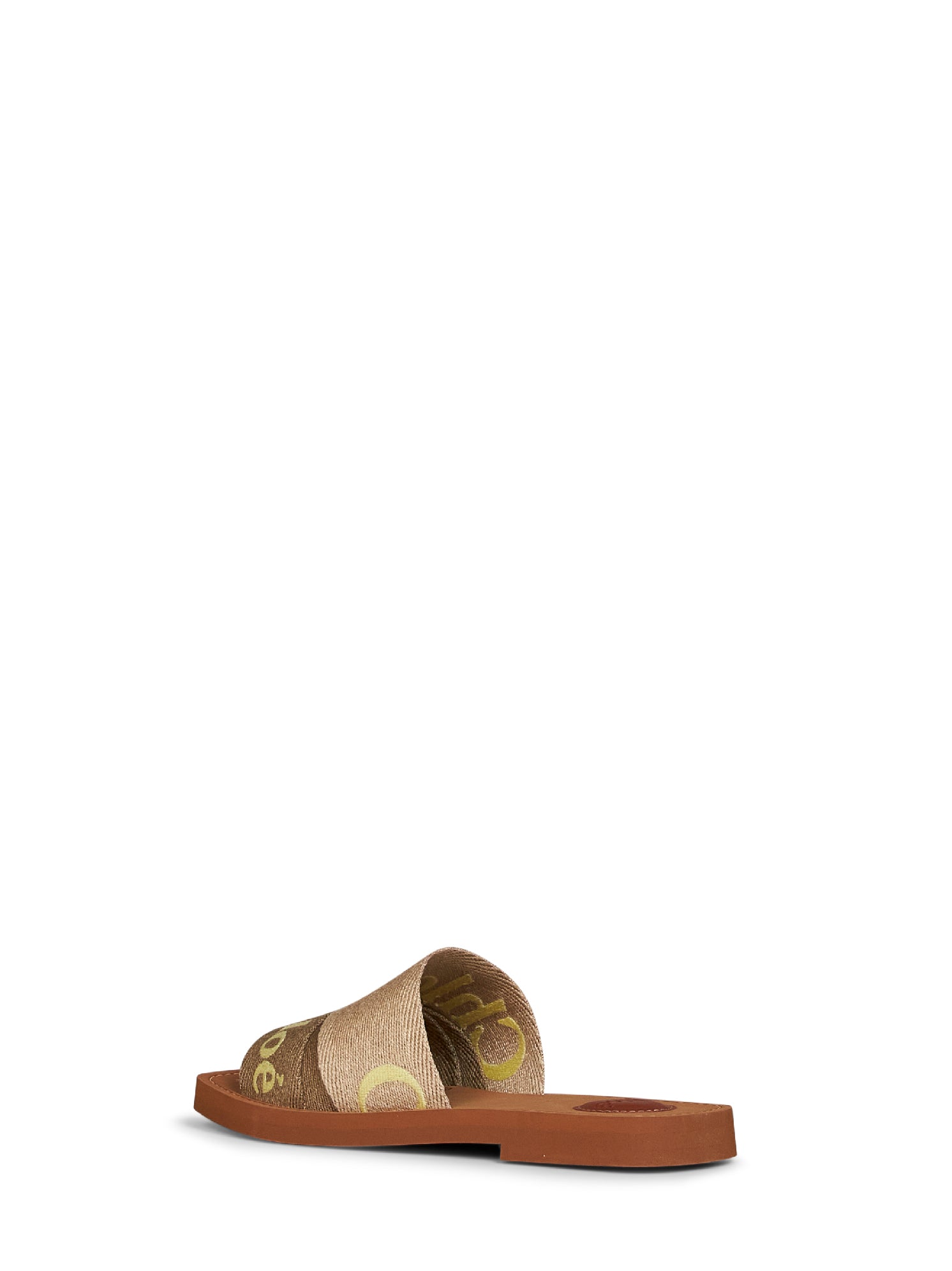 Chloé Women Sand And Yellow Woody Flat Sandals