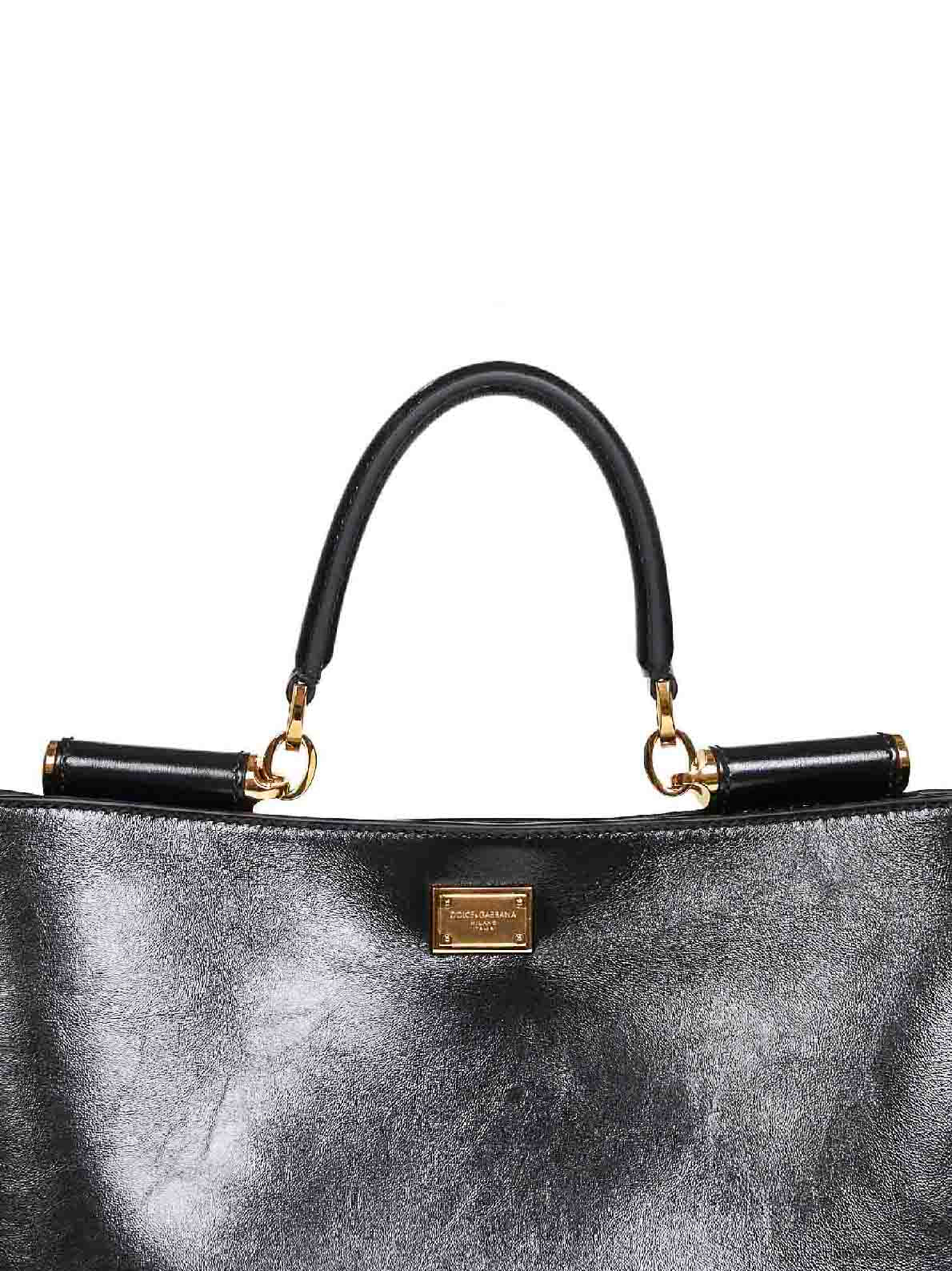 Dolce & Gabbana Women Black Vittoria Medium Handbag With Shoulder Strap