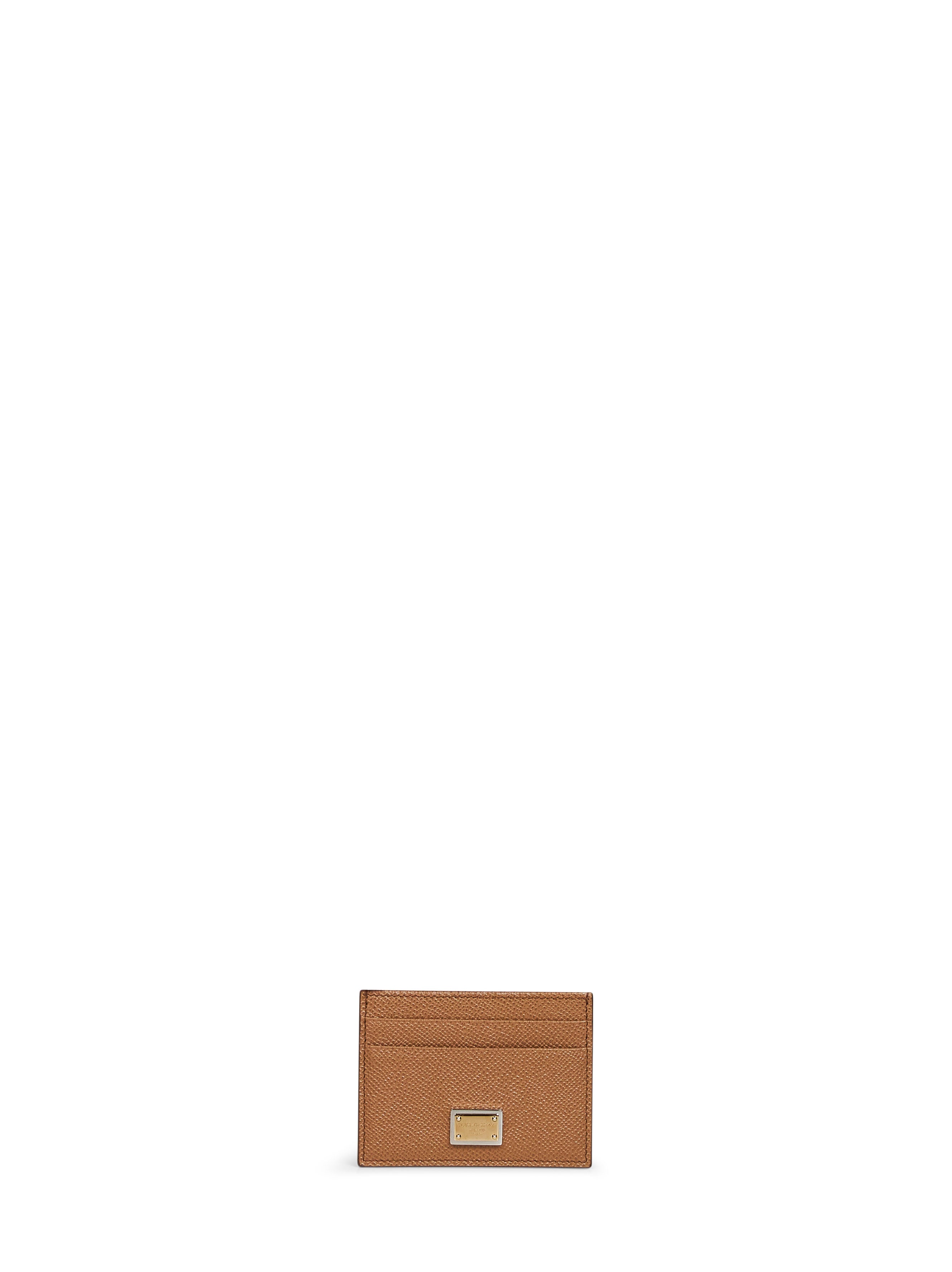 Dolce & Gabbana Women Caramel Dauphine Calf Leather Card Holder