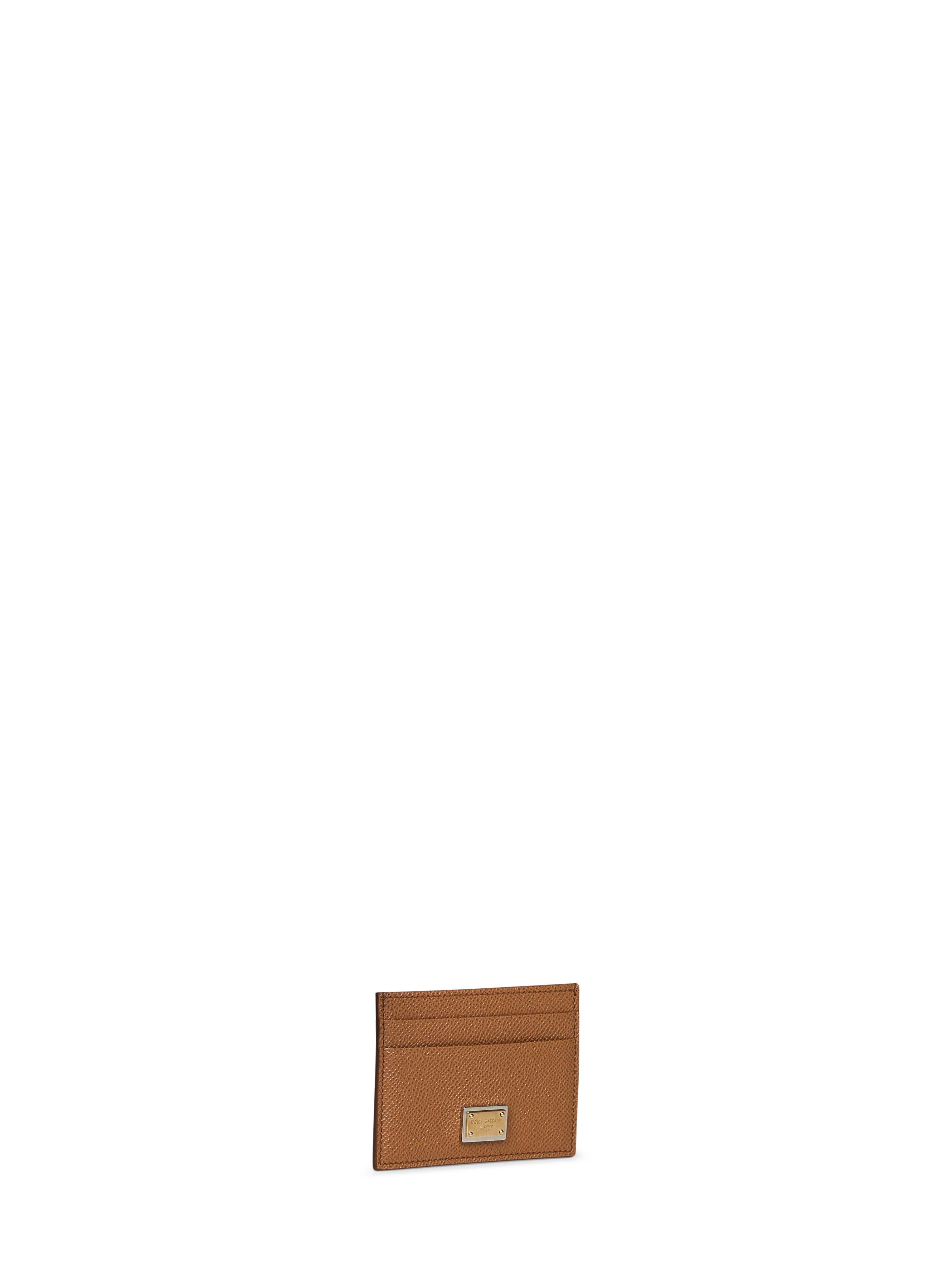 Dolce & Gabbana Women Caramel Dauphine Calf Leather Card Holder