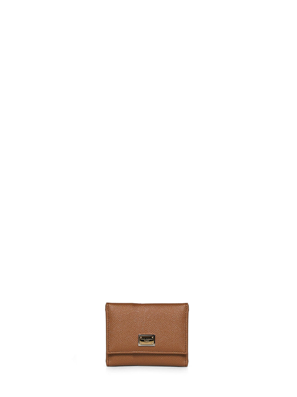 Dolce & Gabbana Women Caramel Dauphine Leather French Flap Wallet