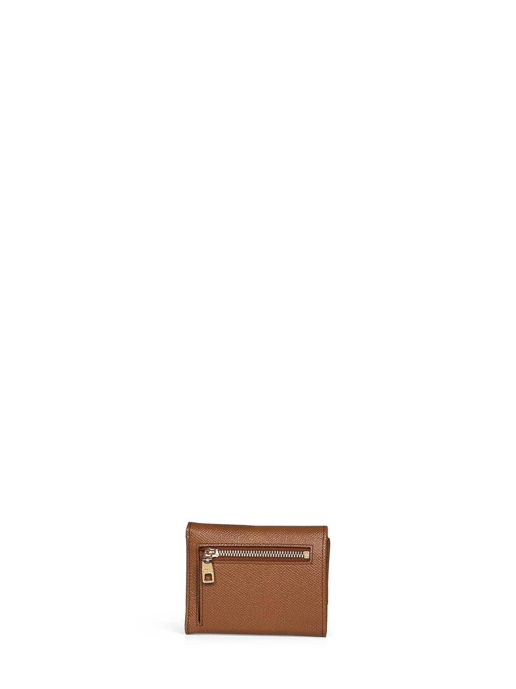 Dolce & Gabbana Women Caramel Dauphine Leather French Flap Wallet