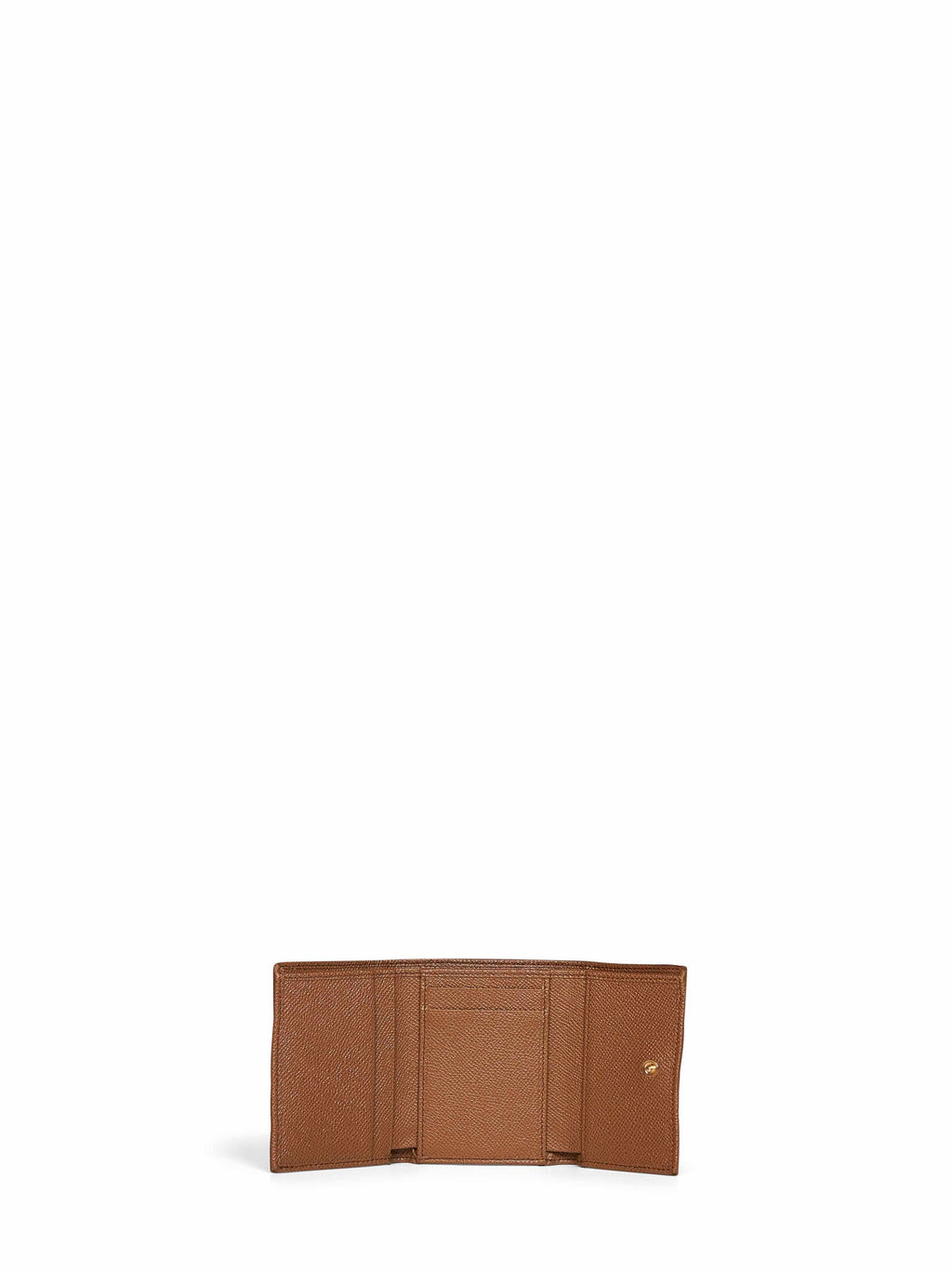 Dolce & Gabbana Women Caramel Dauphine Leather French Flap Wallet