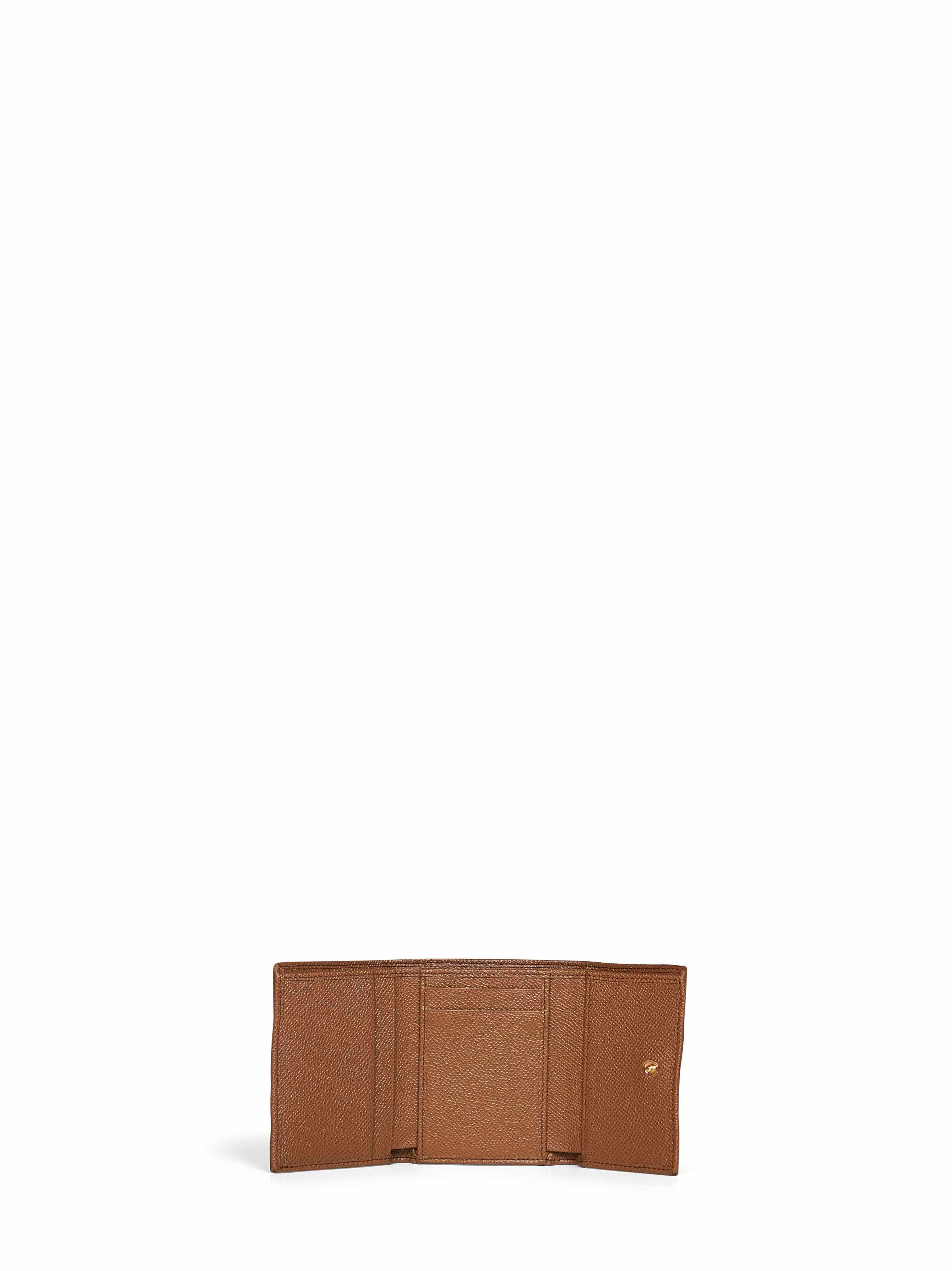 Dolce & Gabbana Women Caramel Dauphine Leather French Flap Wallet