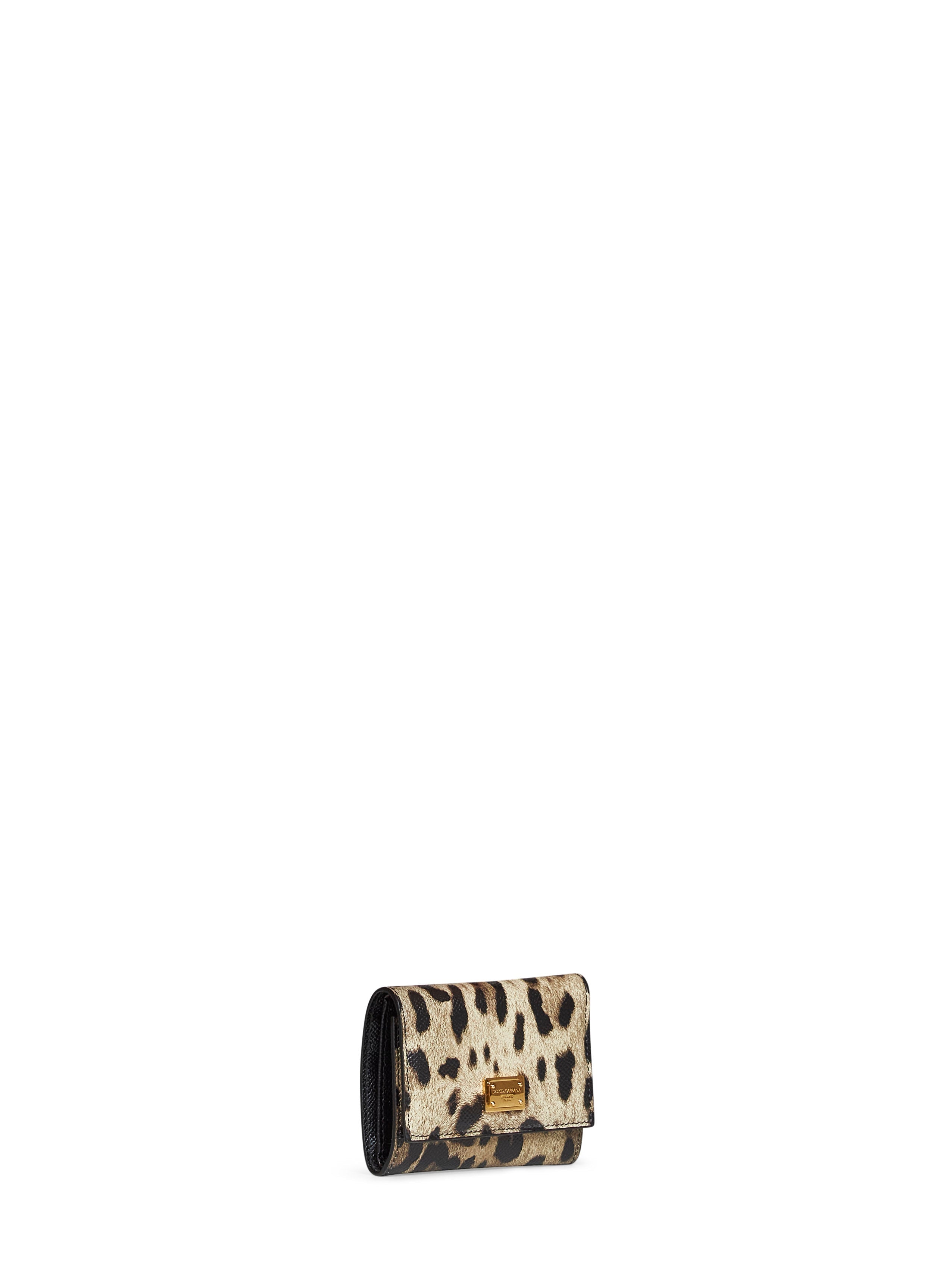 Dolce & Gabbana Women Leopard-Print Dauphine Leather Wallet
