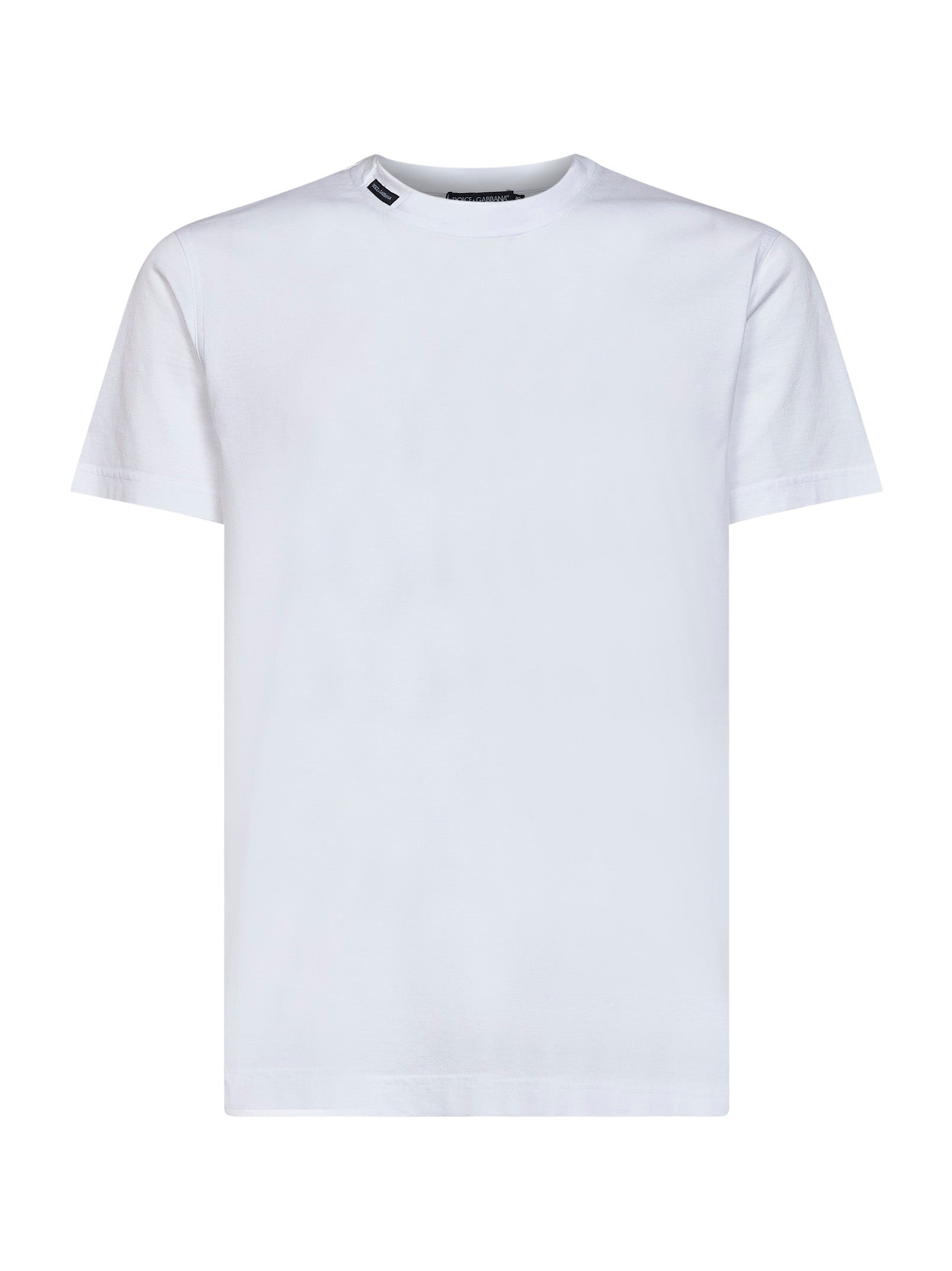 Dolce & Gabbana Men White Cotton Jersey T-Shirt With Logo Label