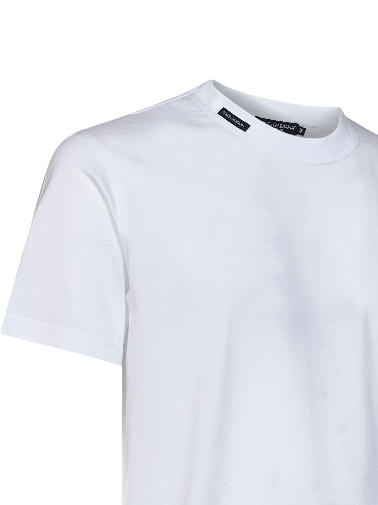 Dolce & Gabbana Men White Cotton Jersey T-Shirt With Logo Label