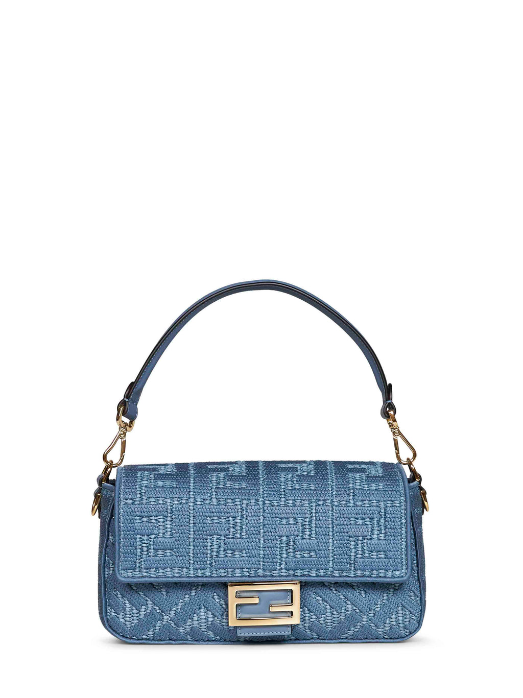 Fendi Women Blue Baguette Shoulder Bag