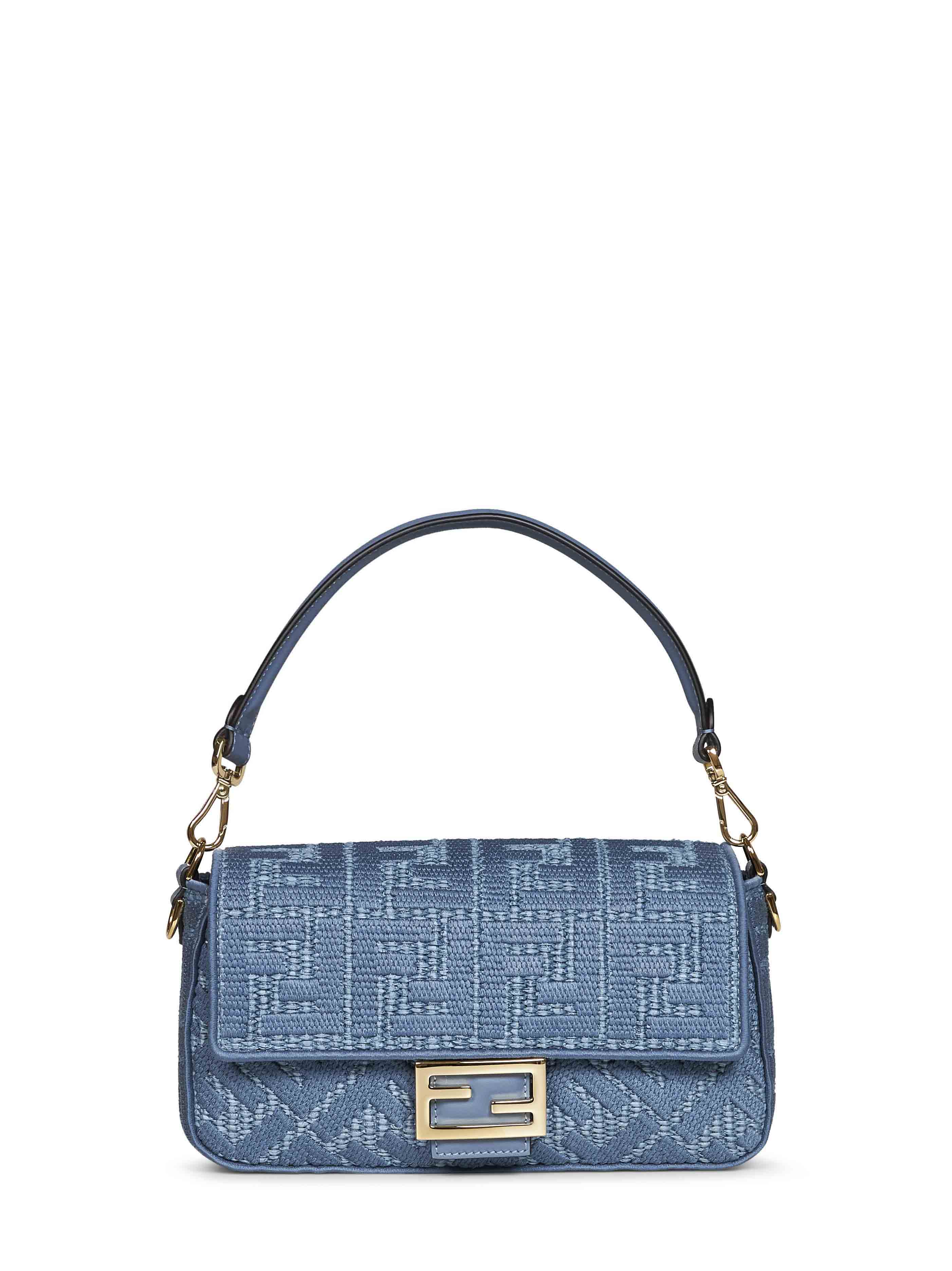Fendi Women Blue Baguette Shoulder Bag