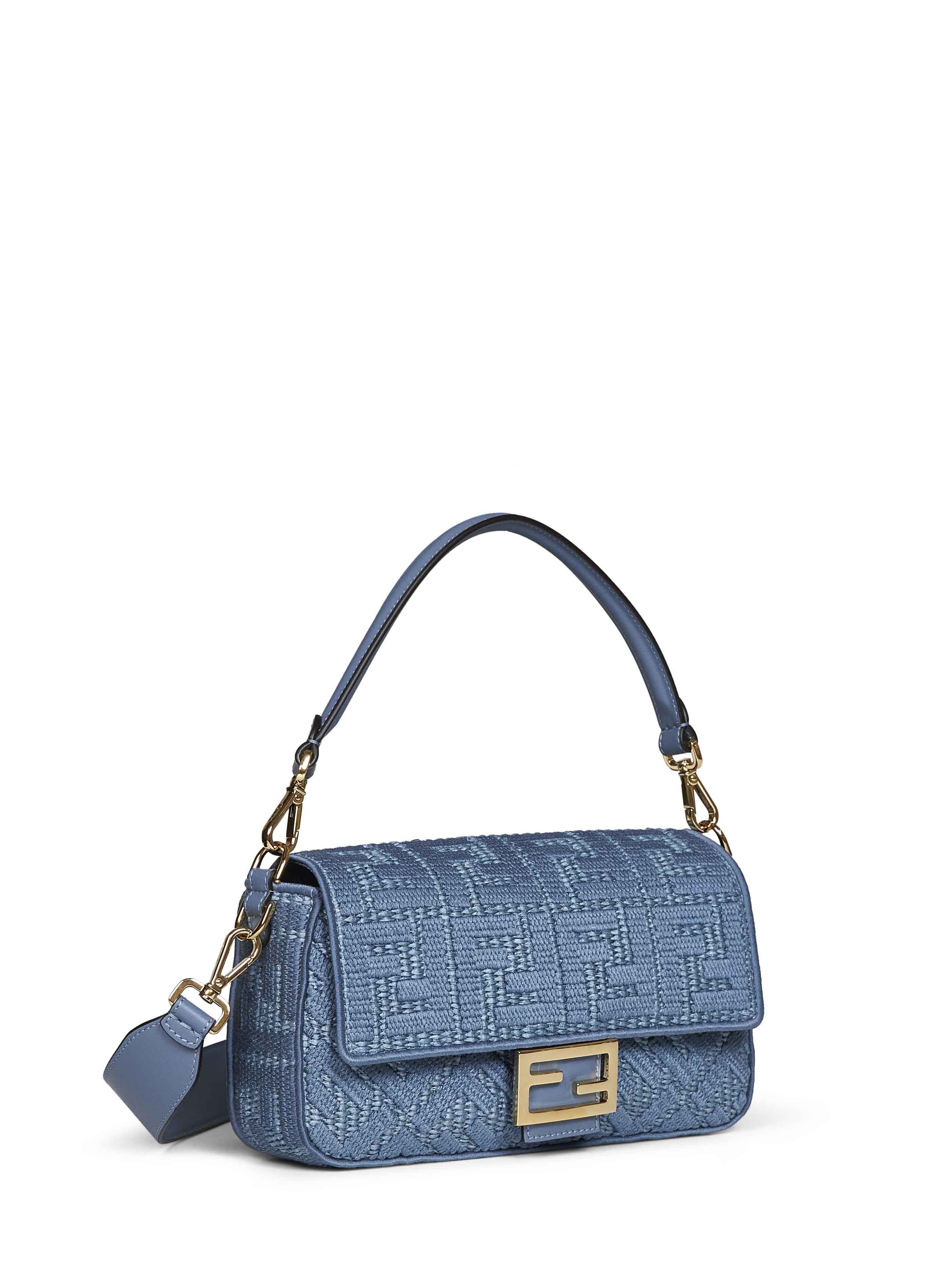 Fendi Women Blue Baguette Shoulder Bag