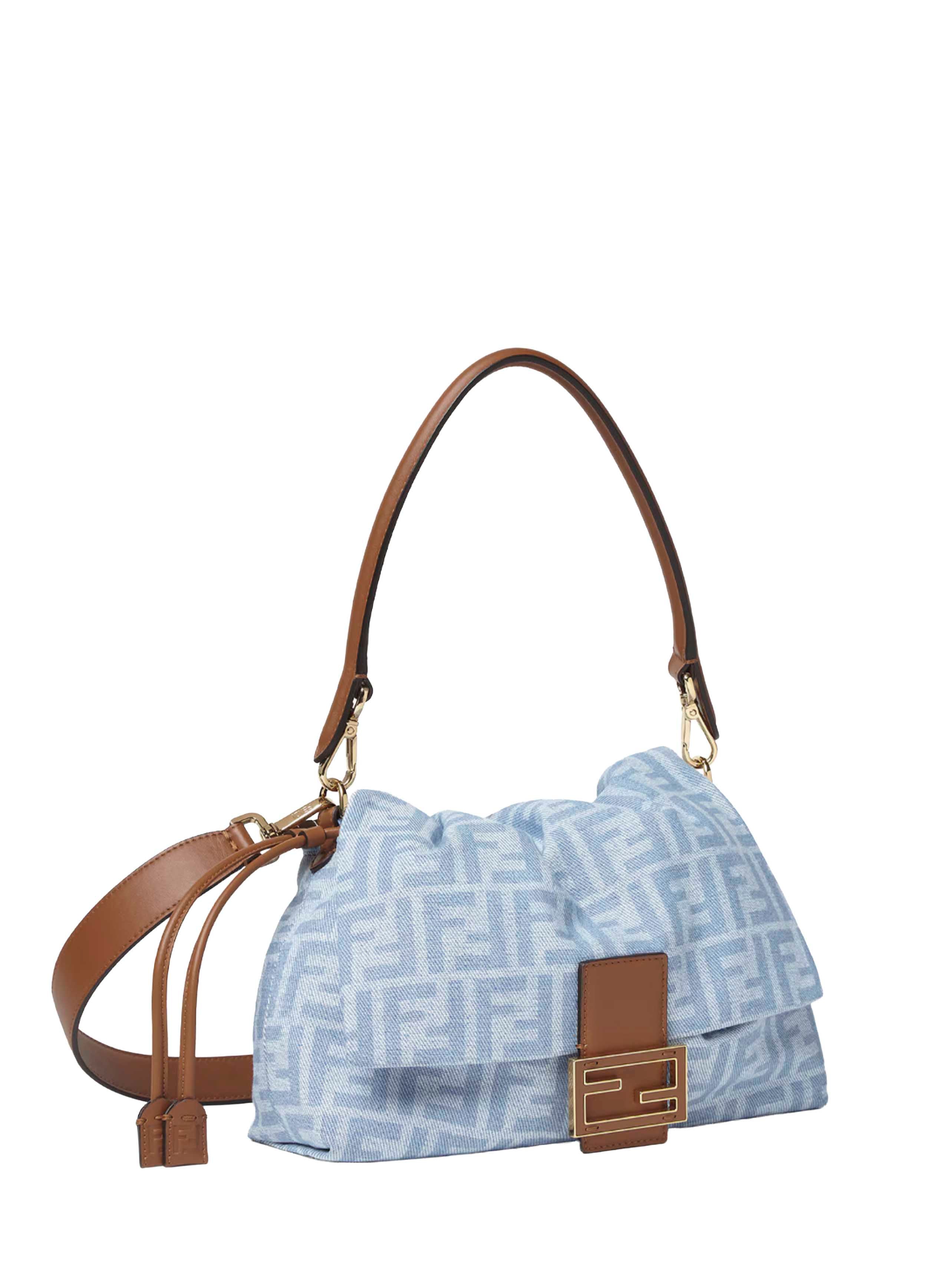 Fendi Women Light Blue Medium Baguette Mamma Bag