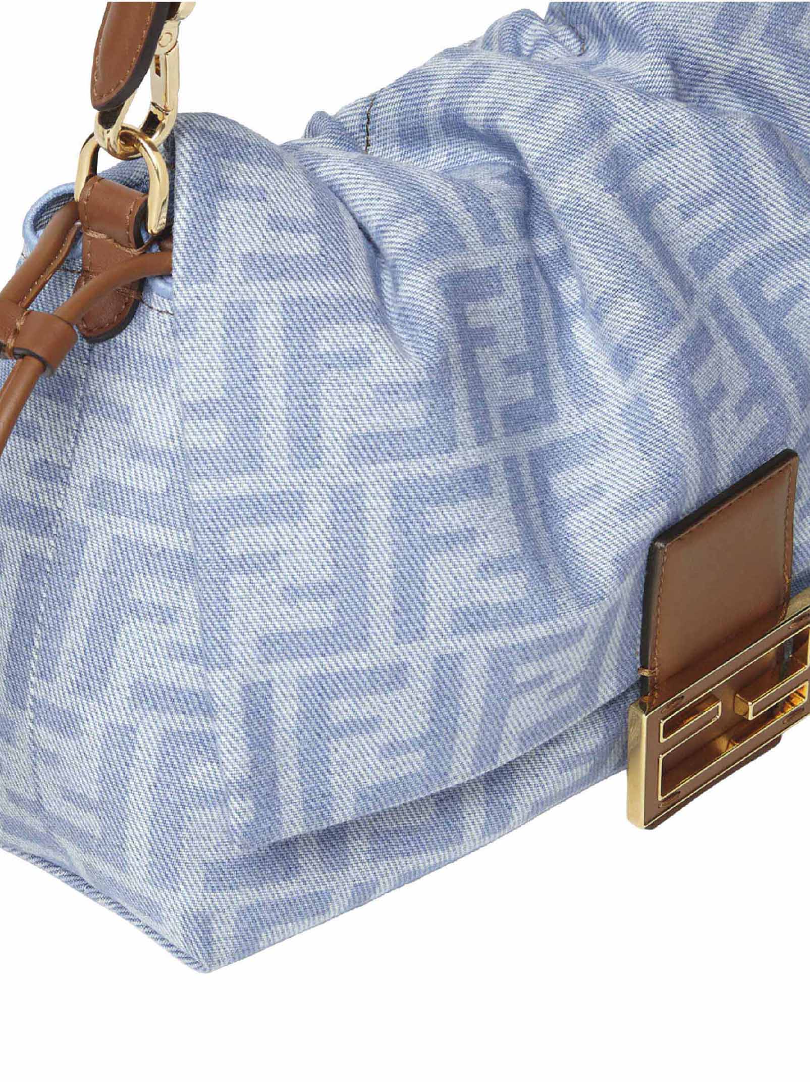 Fendi Women Light Blue Medium Baguette Mamma Bag