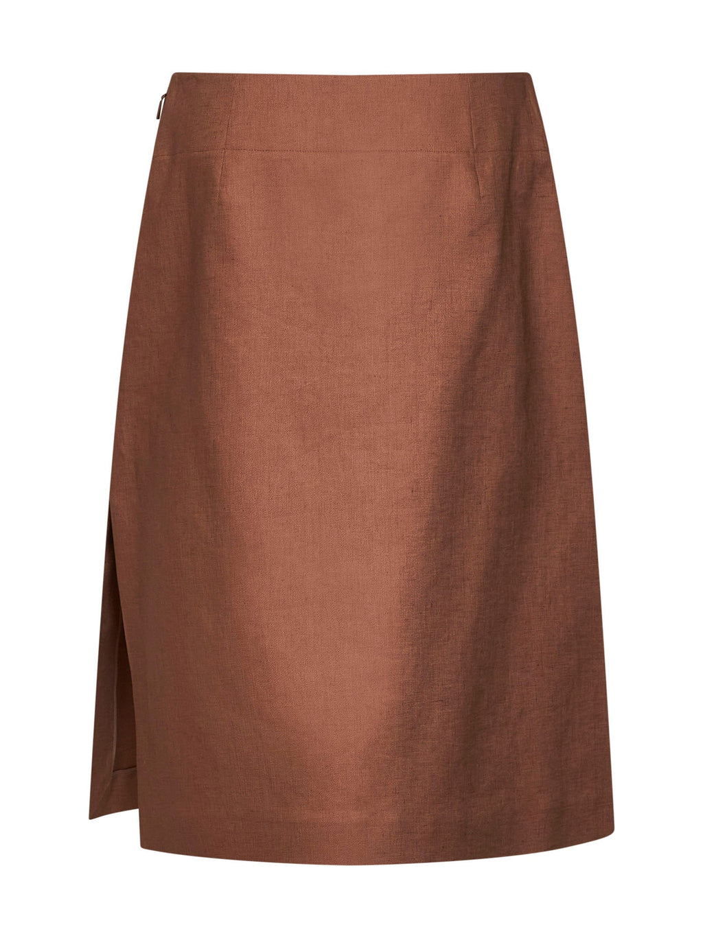 Fendi Women Brown Linen And Cotton Midi Skirt