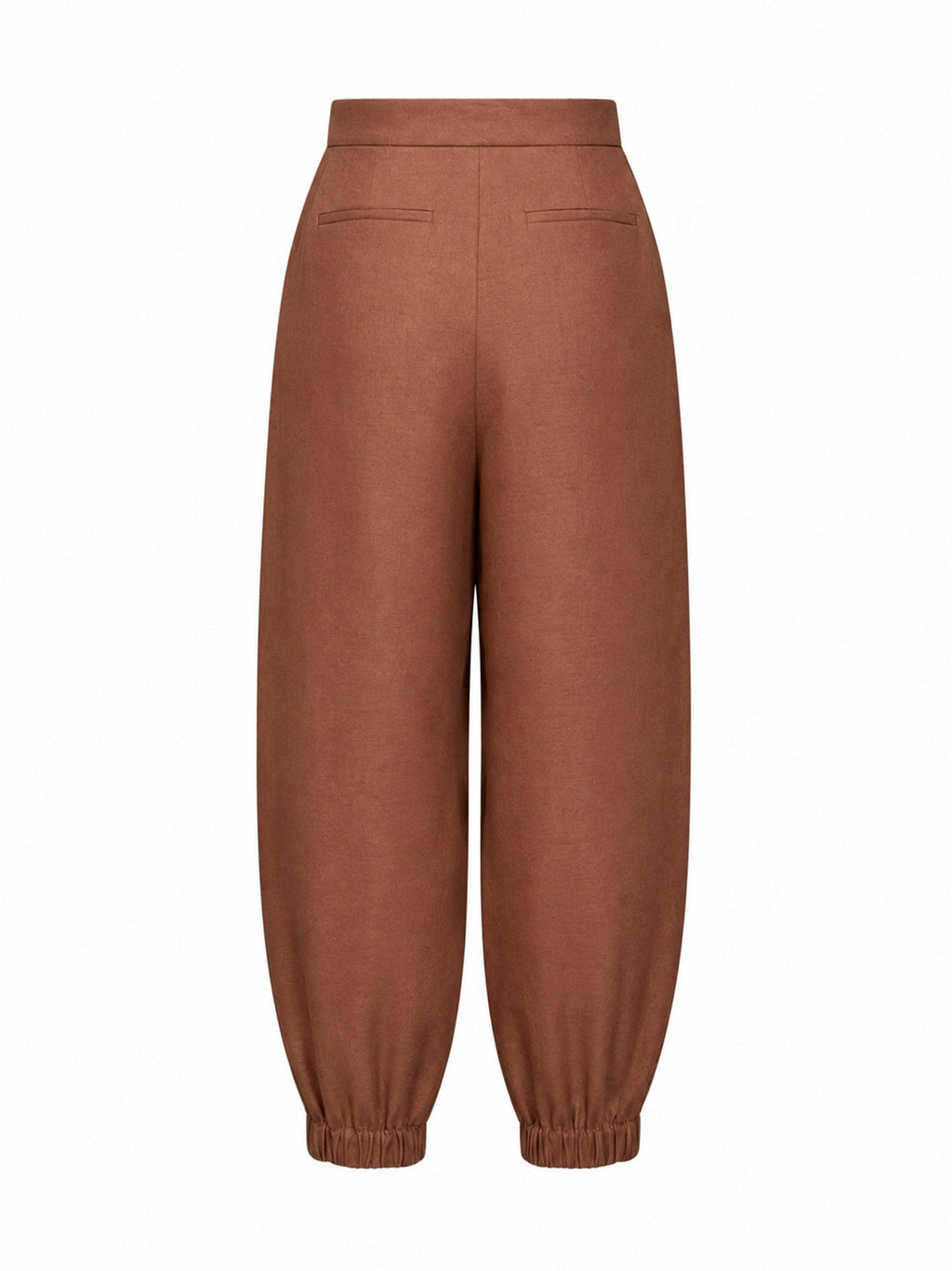 Fendi Women Brown Linen And Cotton High-Rise Balloon Trousers