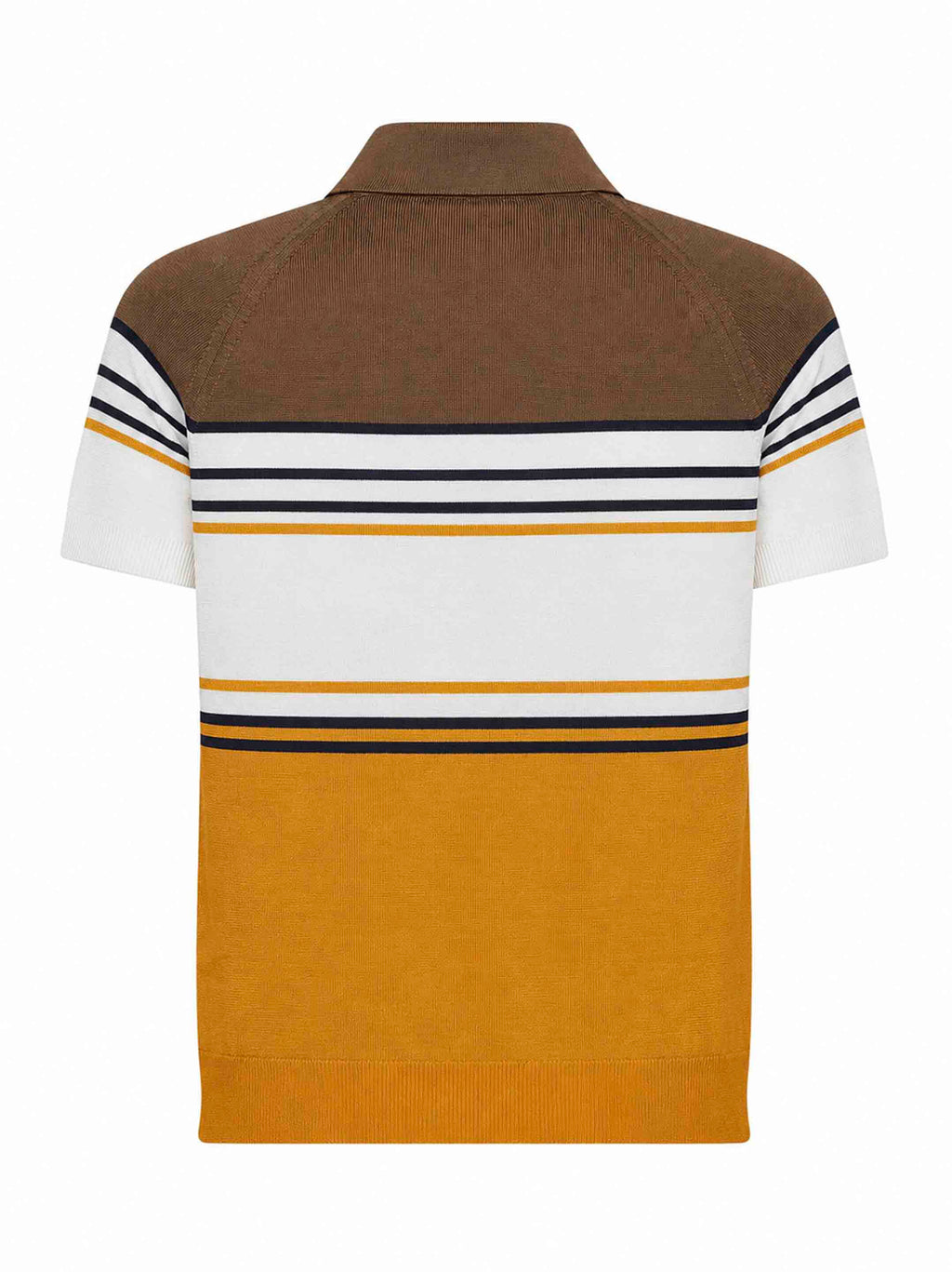 Fendi Men Multicolor Striped Color Block Viscose Knit Polo Shirt