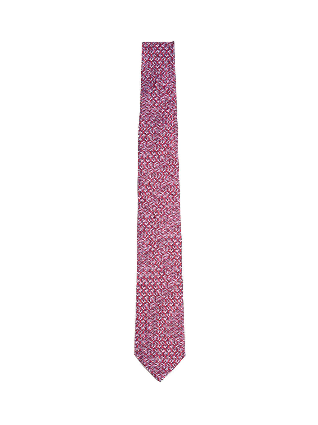Ferragamo Men Red Silk Tetris Print Tie