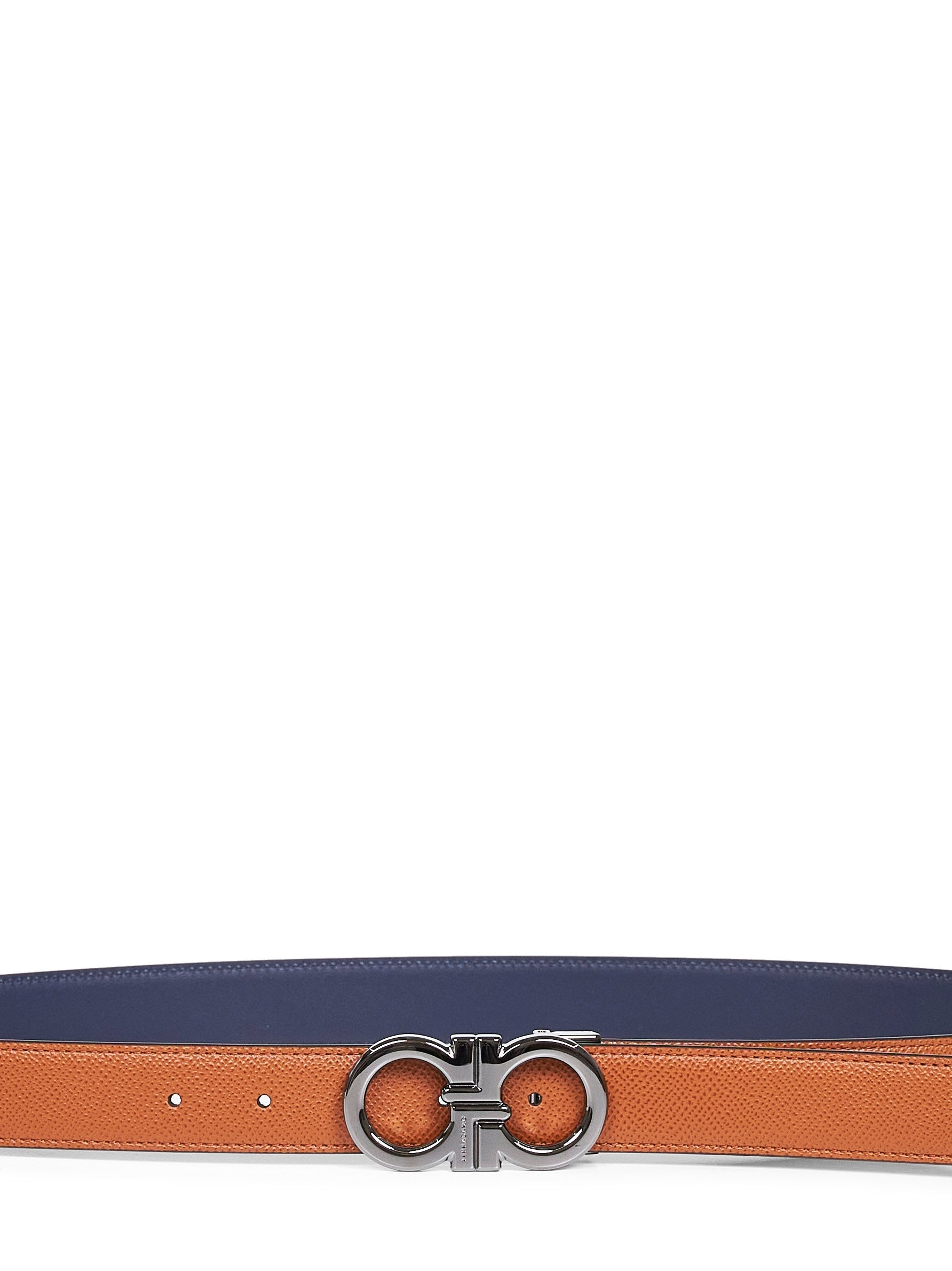 Ferragamo Men Two-Tone Gancini Reversible Belt