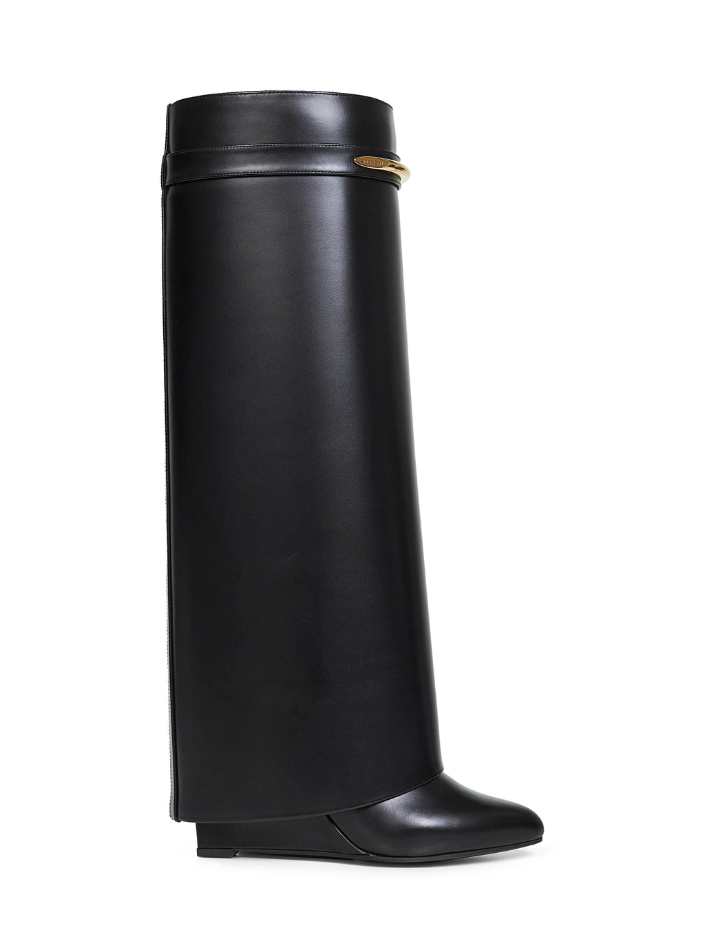 Givenchy Women Black Leather Shark Pinch Knee-High Boots