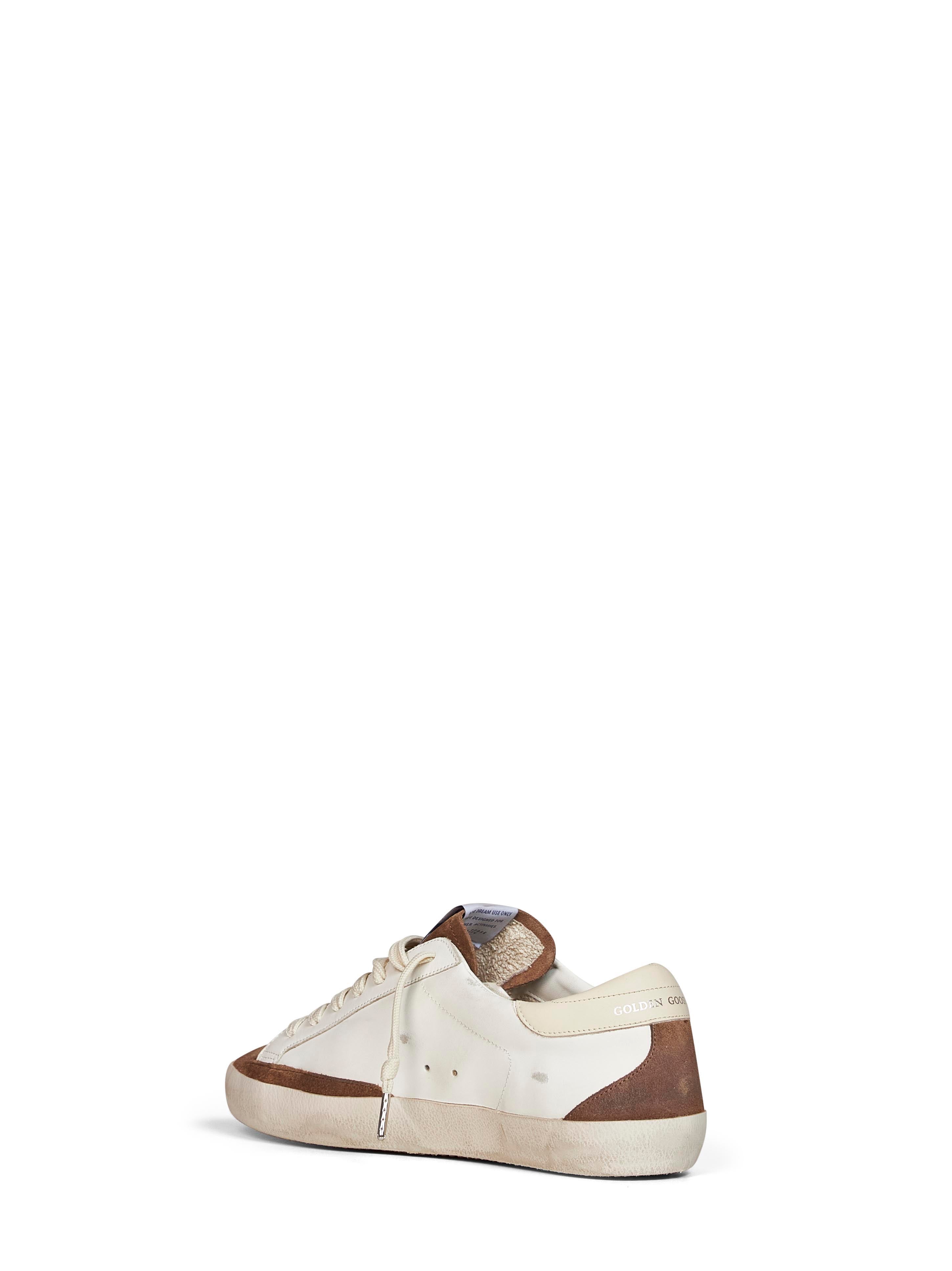 Golden Goose Men White Leather Super-Star Sneakers