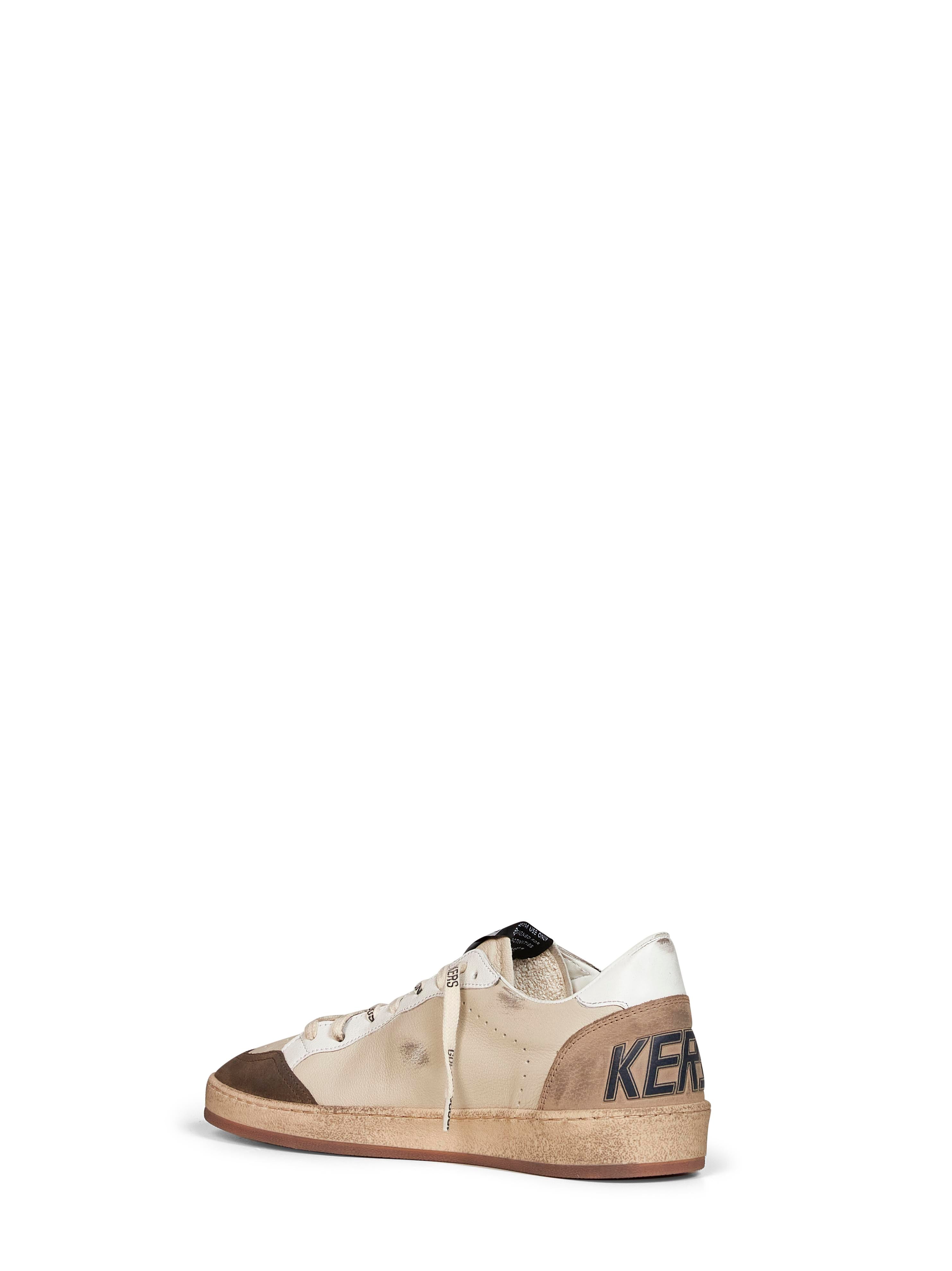 Golden Goose Men Cream Leather Ball Star Sneakers