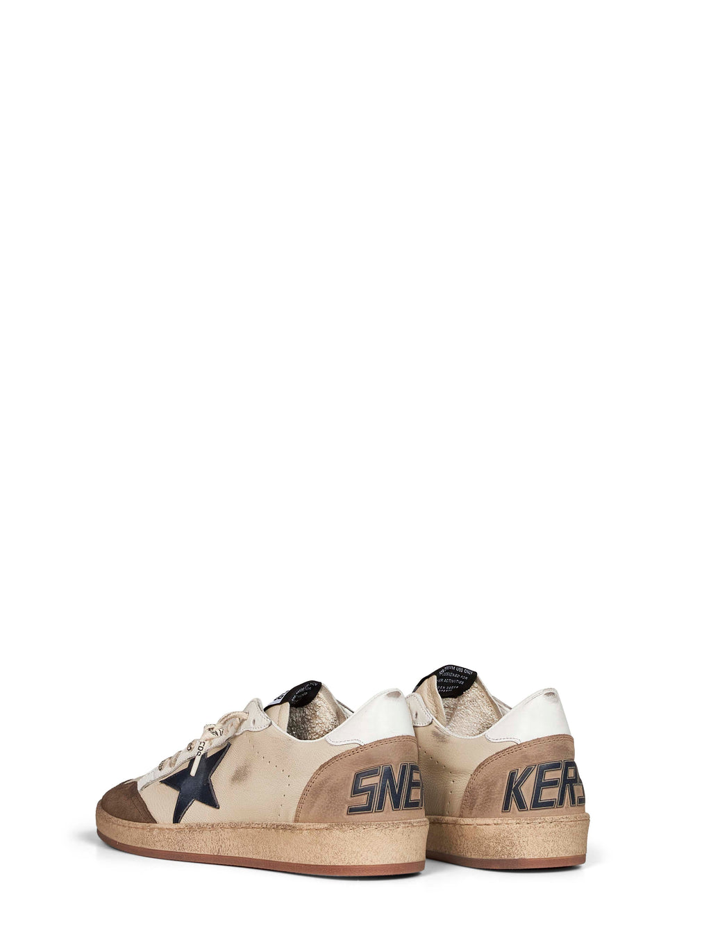 Golden Goose Men Cream Leather Ball Star Sneakers