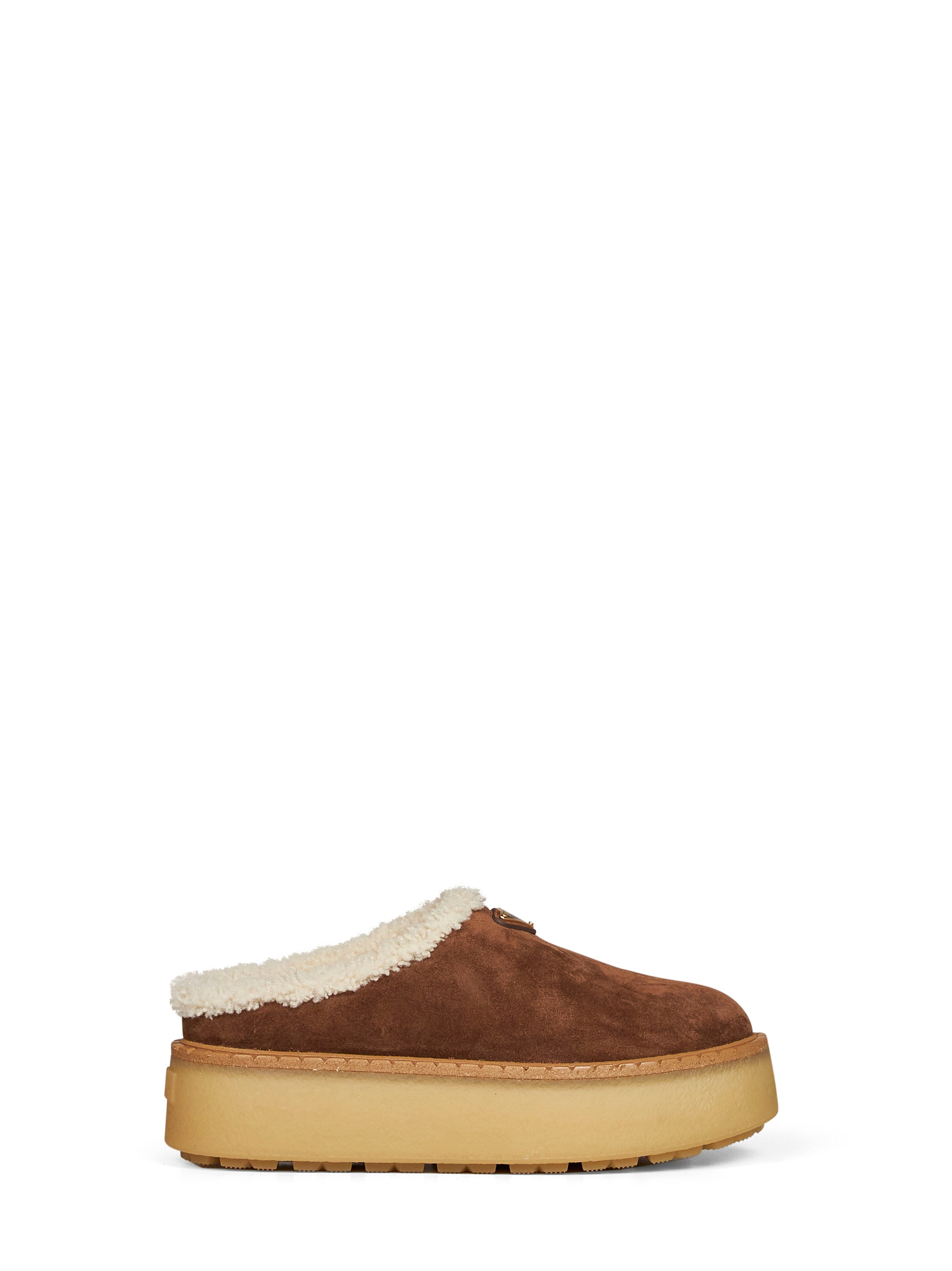 Prada Calzature Women Cocoa Suede Slippers