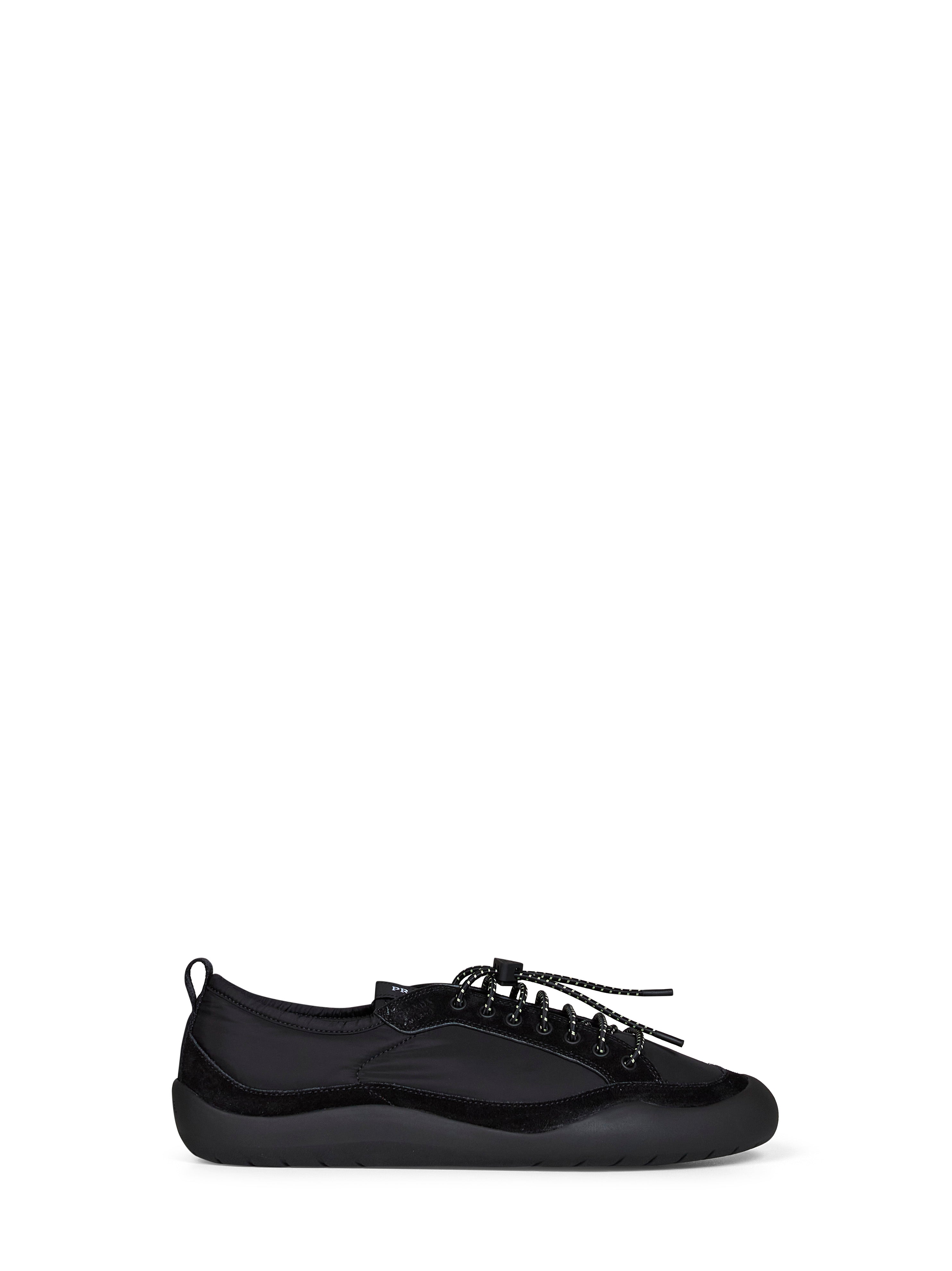 Prada Calzature Men Black Re-Nylon And Suede Speedrock Sneakers