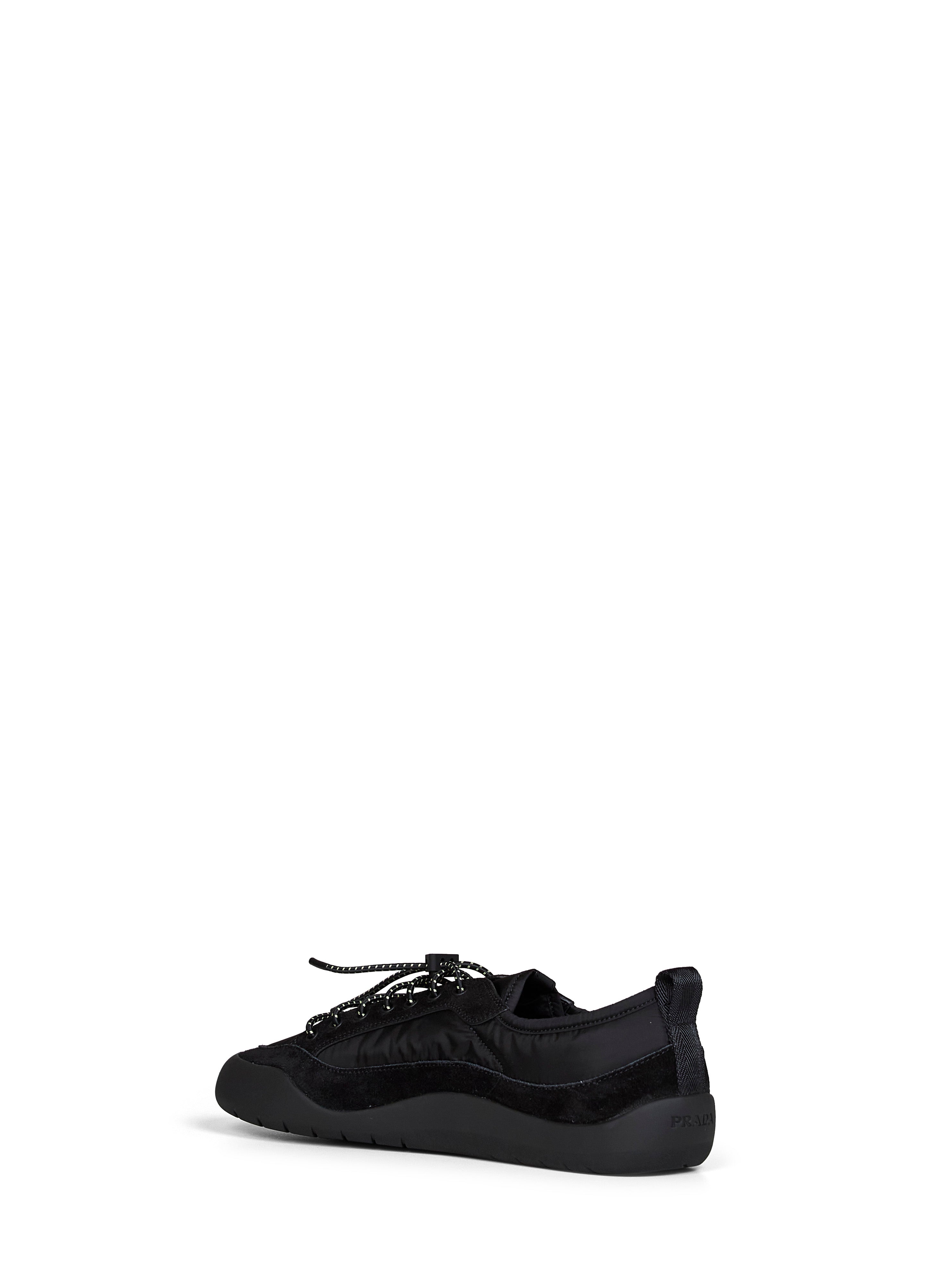 Prada Calzature Men Black Re-Nylon And Suede Speedrock Sneakers