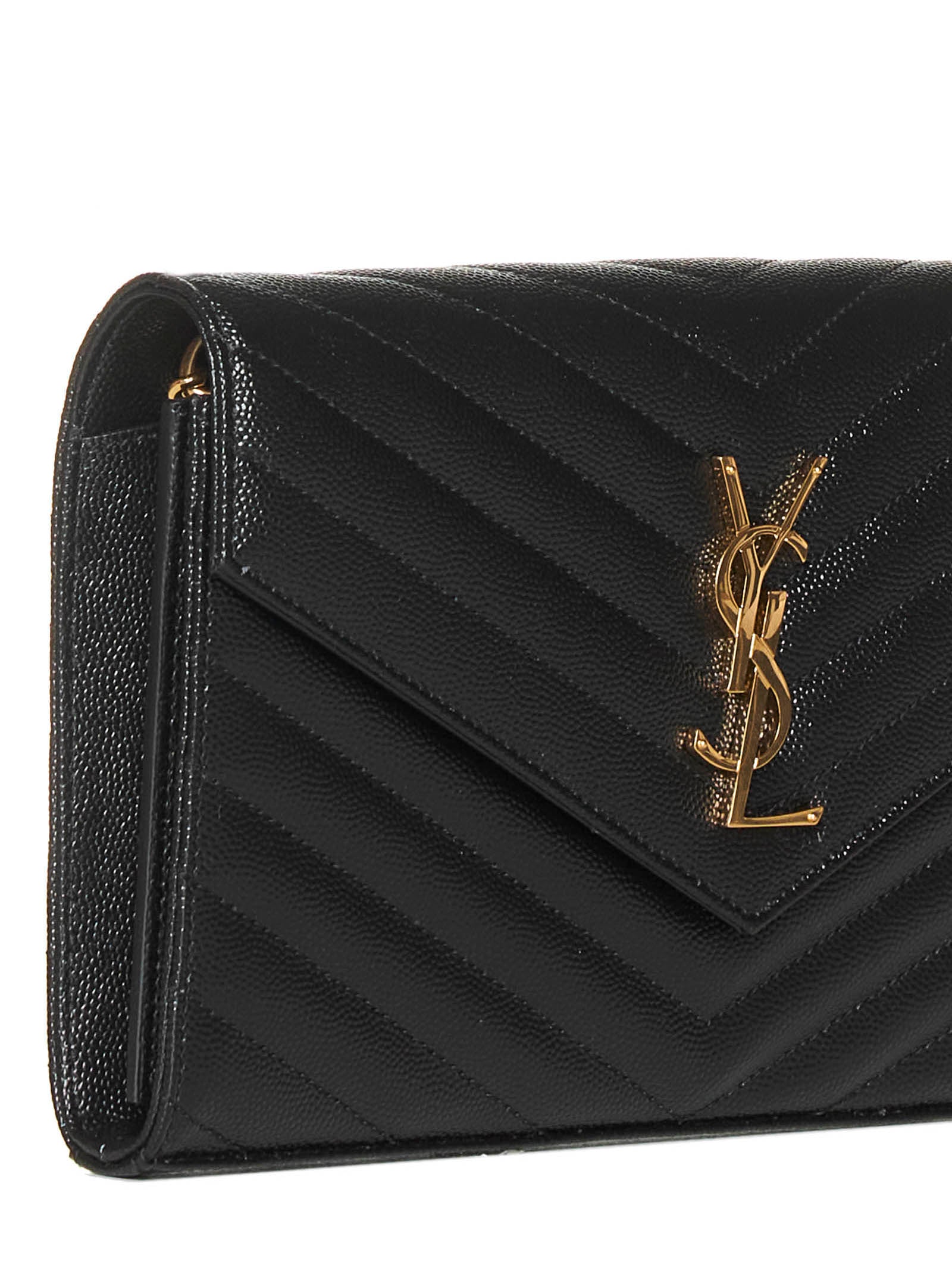 Saint Laurent Women Classic Cassandre Pouch In Grain De Poudre Leather By Saint Laurent