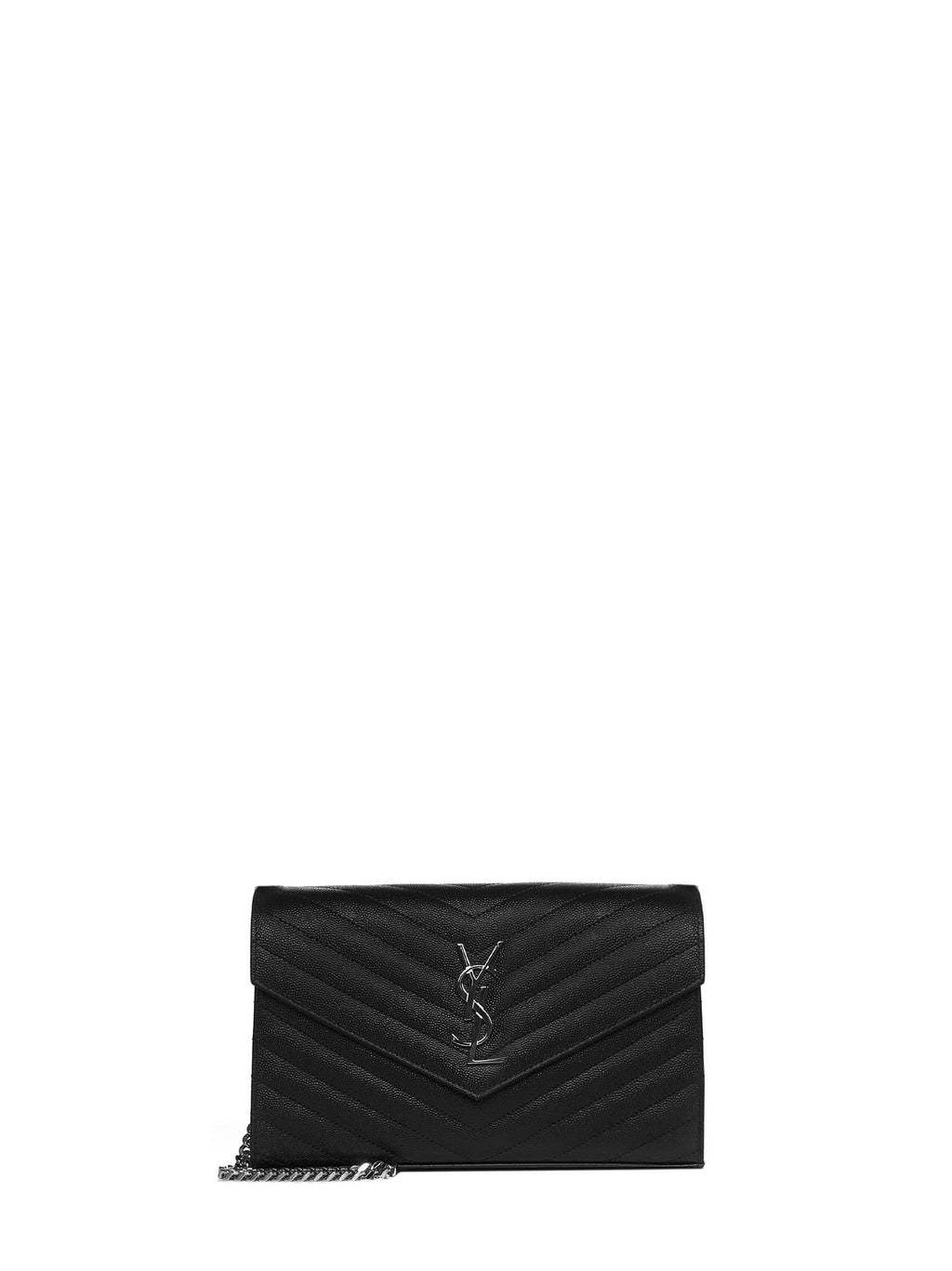 Saint Laurent Women Ysl Logo Quilted Leather Wallet On Chain Bag