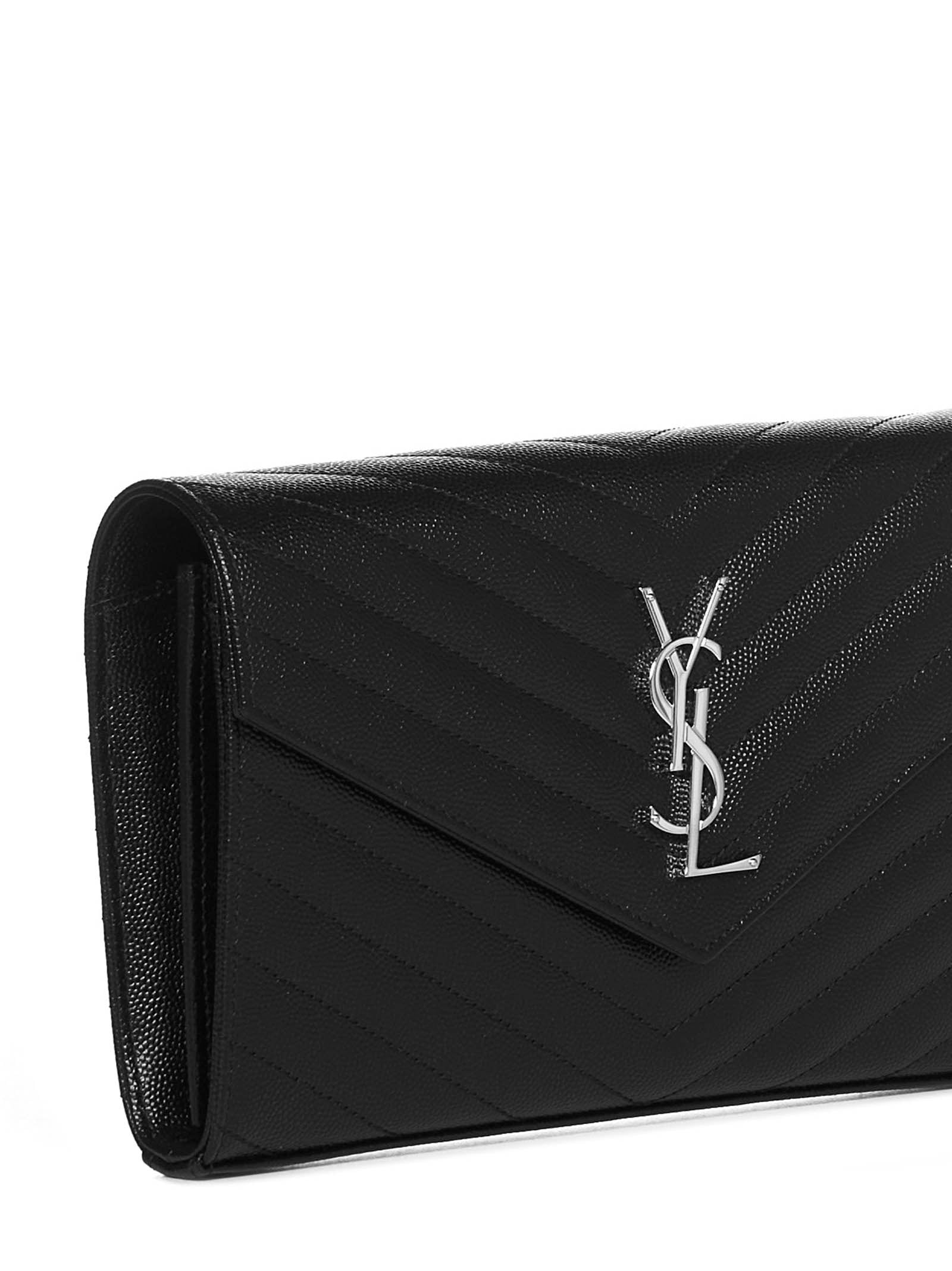 Saint Laurent Women Ysl Logo Quilted Leather Wallet On Chain Bag