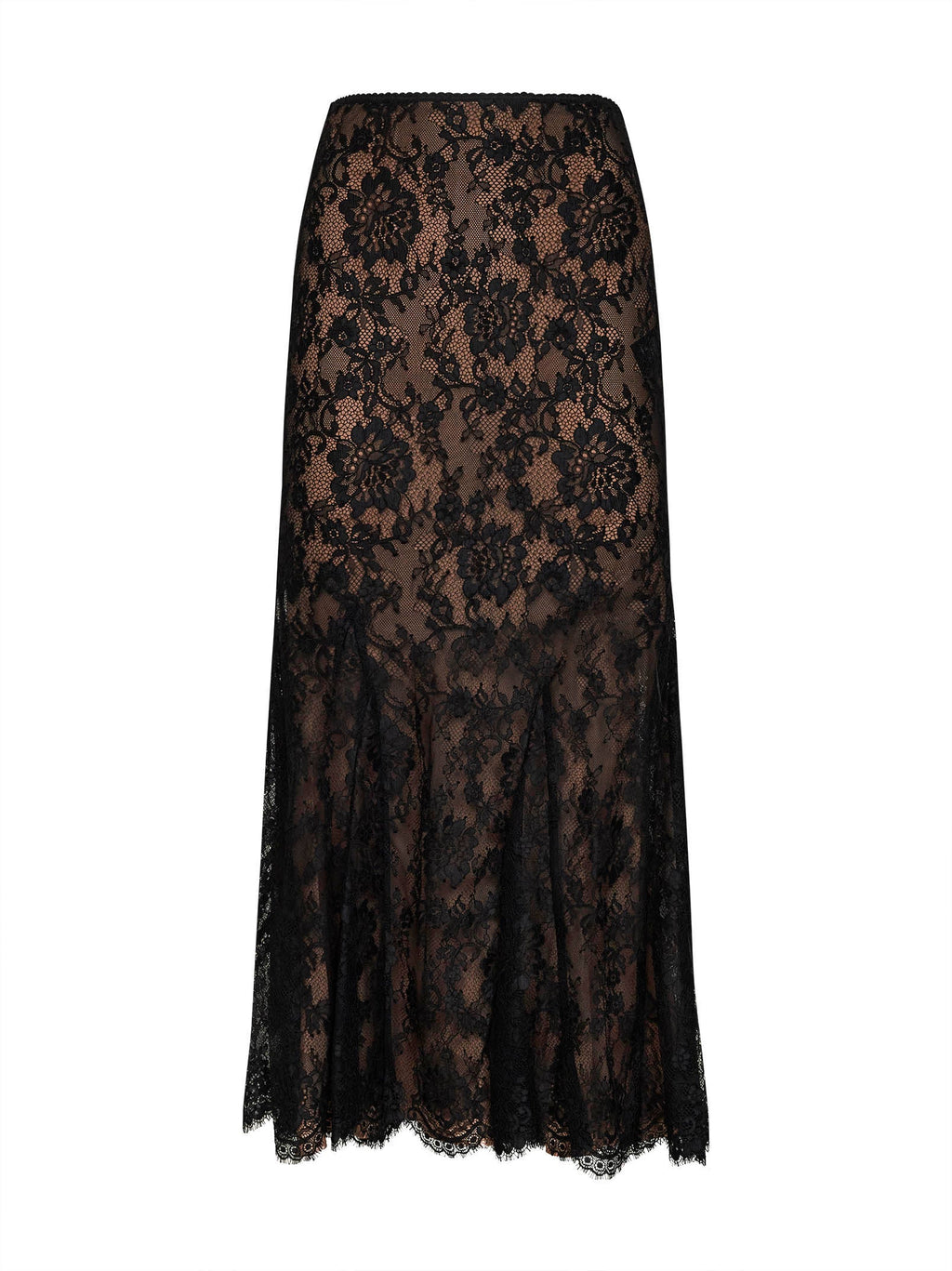 Self Portrait Women Black Lace Midi Skirt