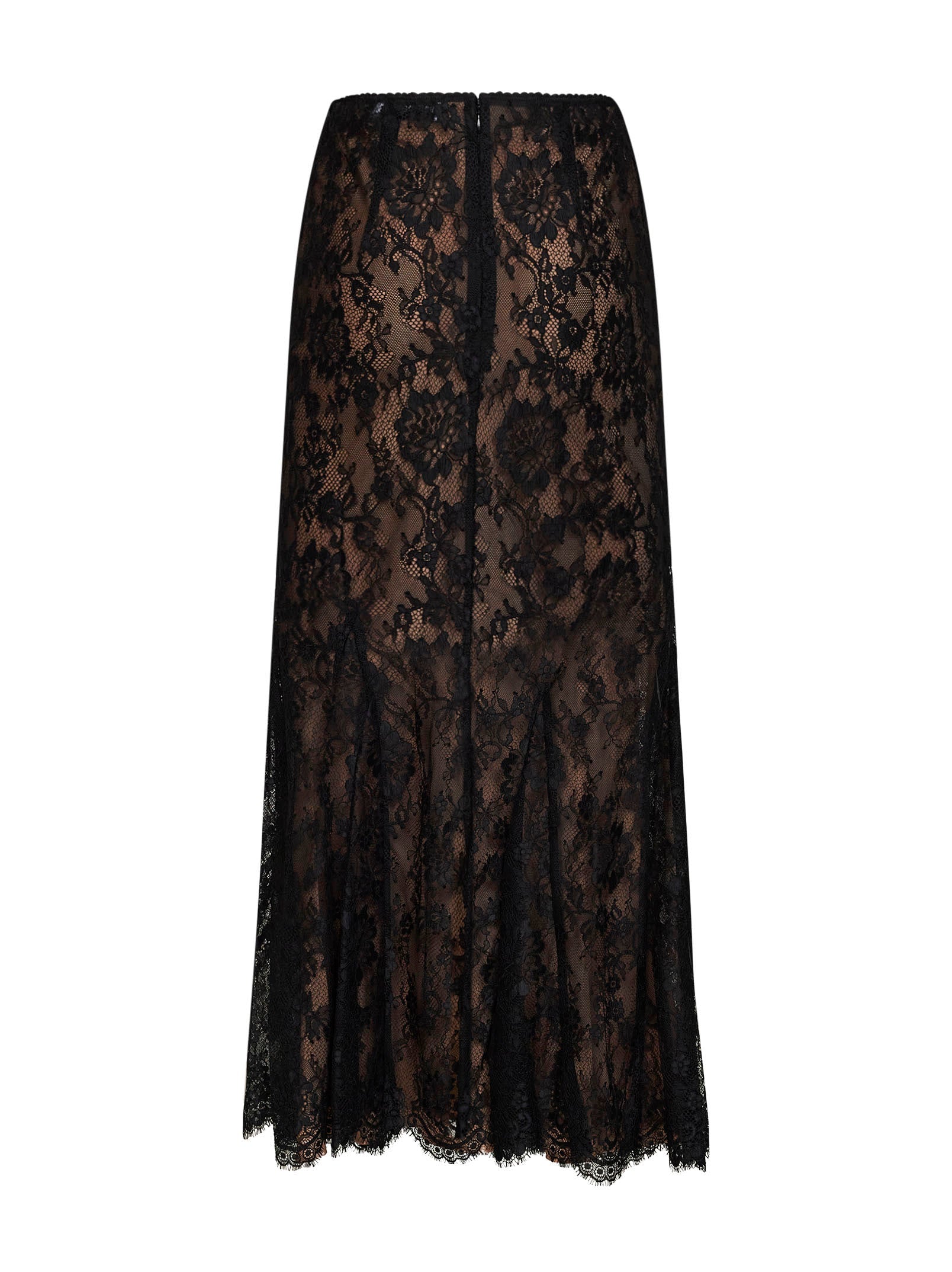 Self Portrait Women Black Lace Midi Skirt