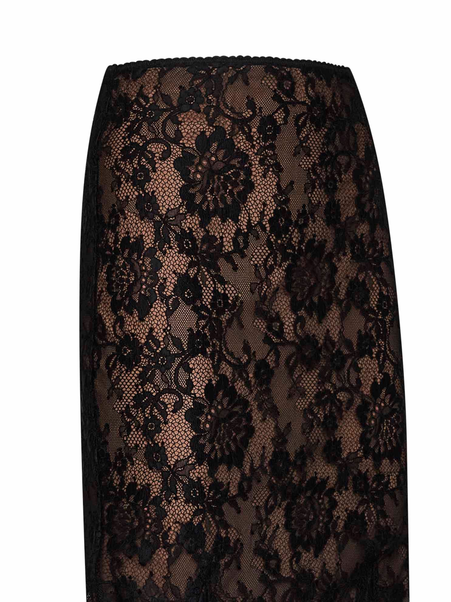 Self Portrait Women Black Lace Midi Skirt