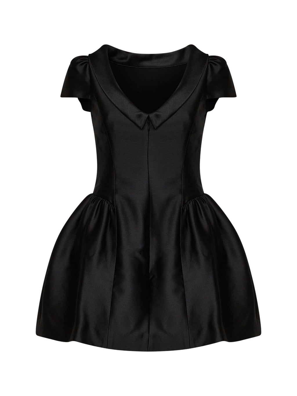 Self Portrait Women Black Taffeta Collared Minidress