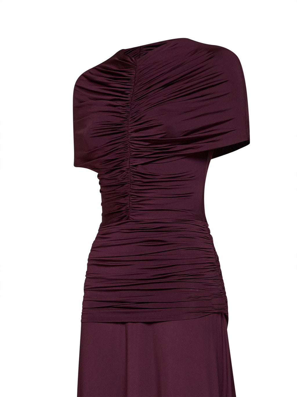 Self Portrait Women Burgundy Jersey Gathered Maxi Dress