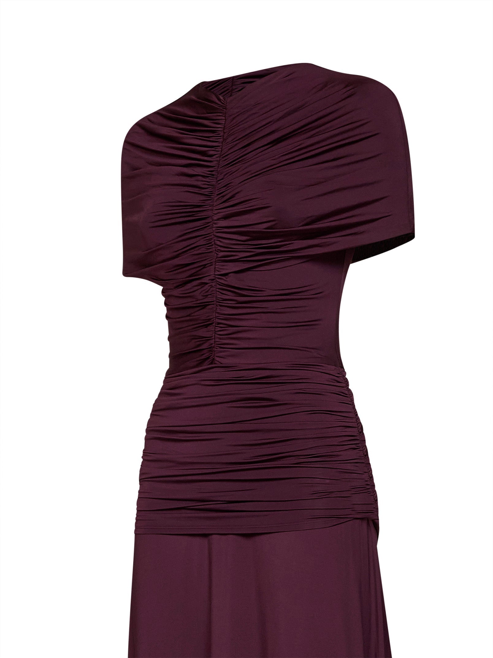 Self Portrait Women Burgundy Jersey Gathered Maxi Dress