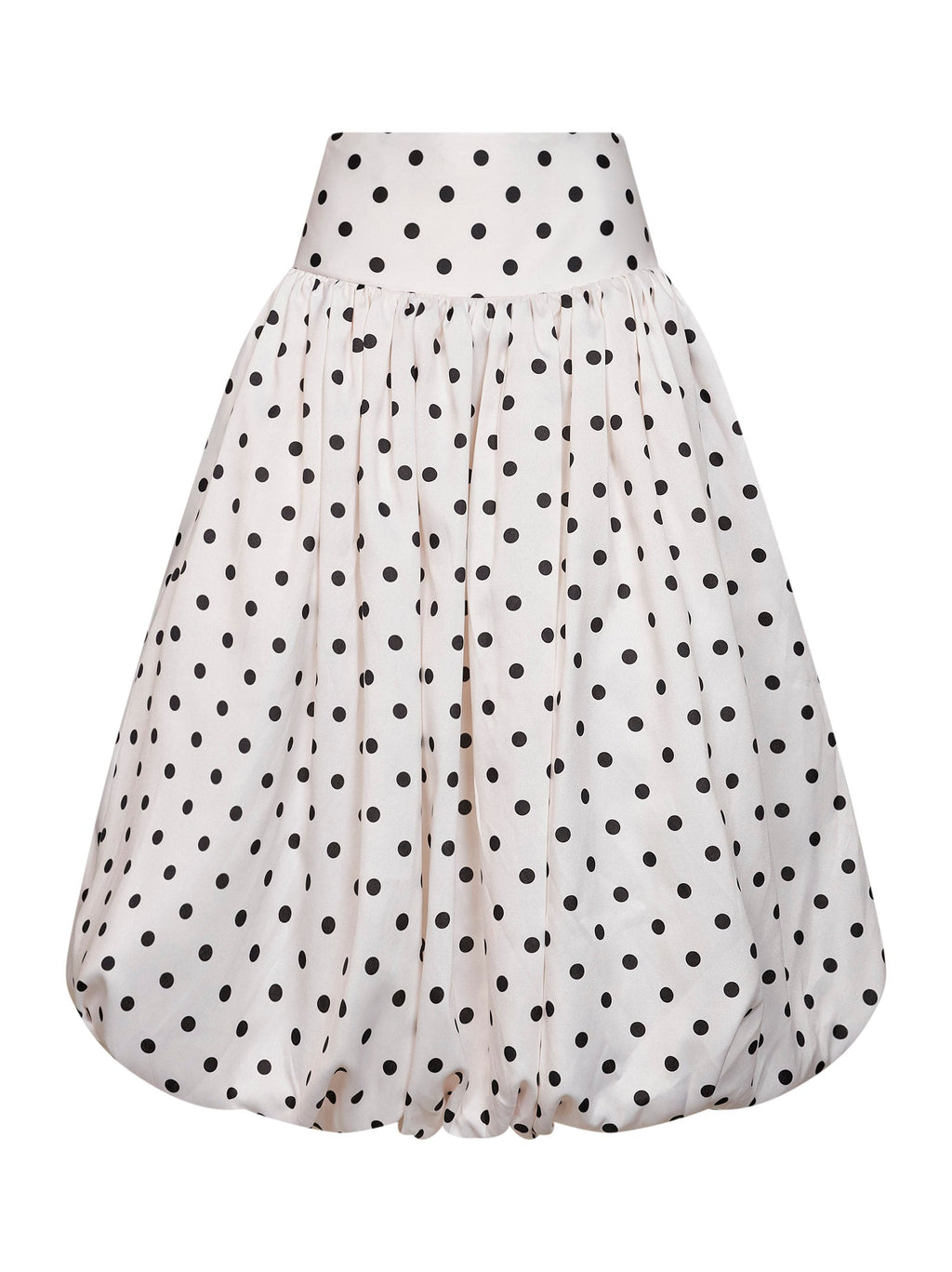 Self Portrait Women Cream Polka Dot Taffeta Midi Skirt