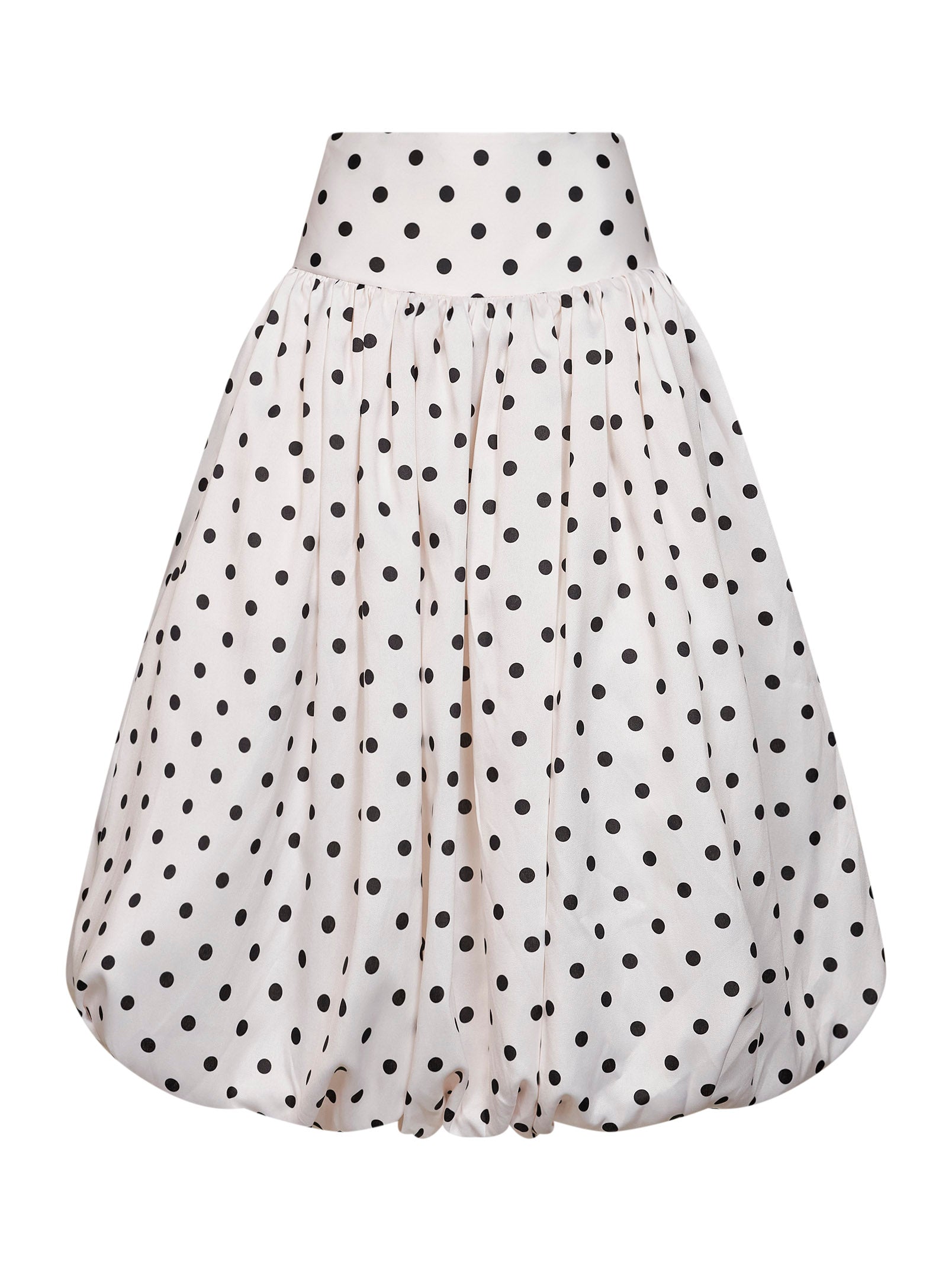 Self Portrait Women Cream Polka Dot Taffeta Midi Skirt