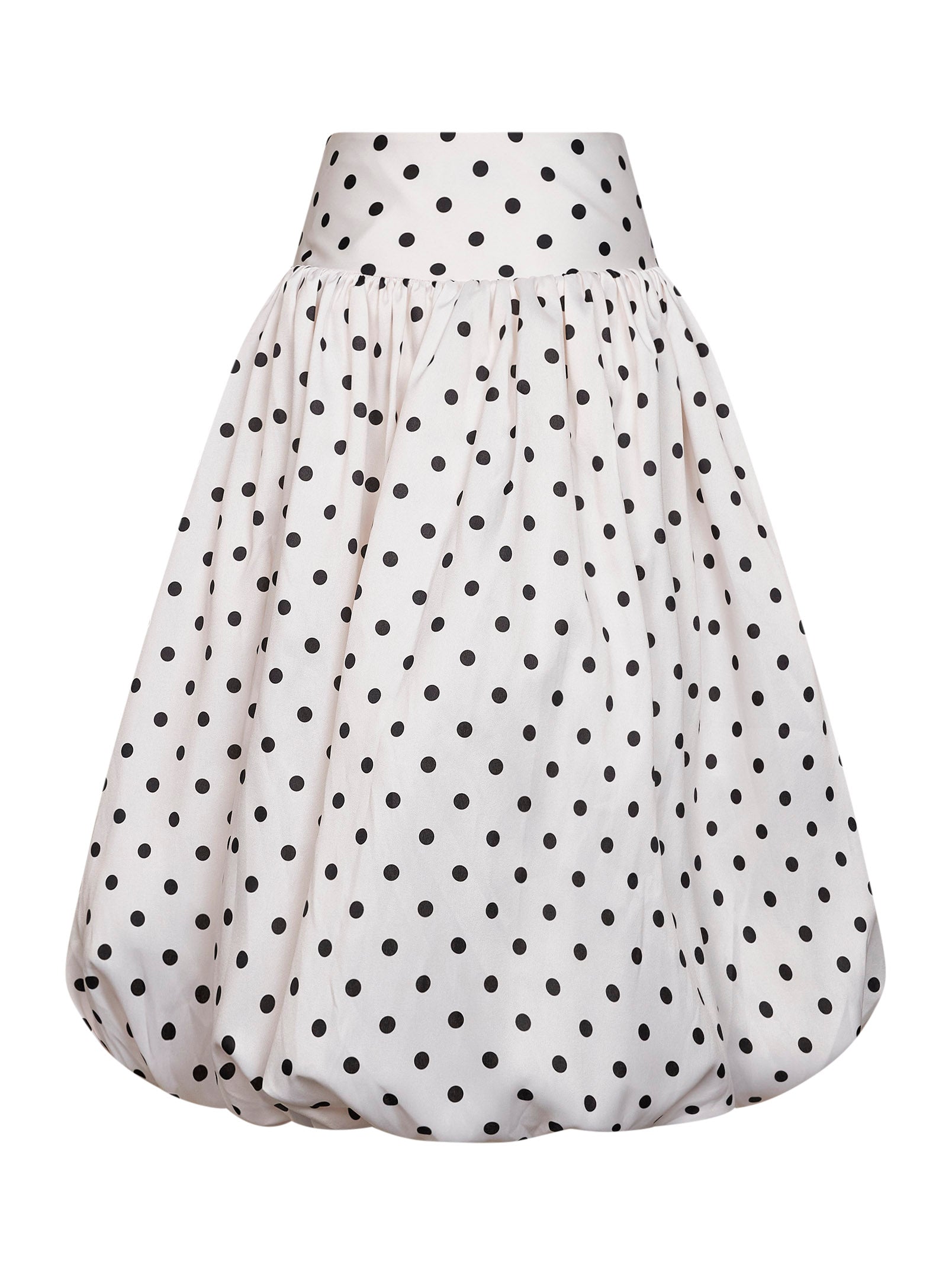 Self Portrait Women Cream Polka Dot Taffeta Midi Skirt