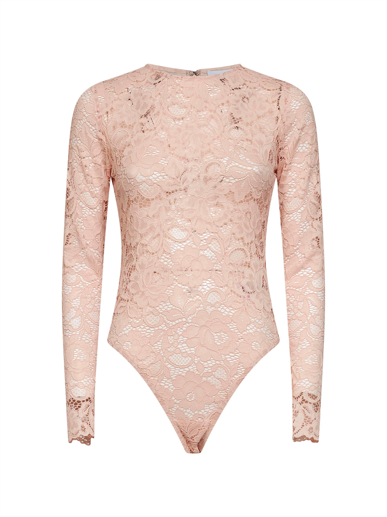 Self Portrait Women Beige Floral Lace Bodysuit
