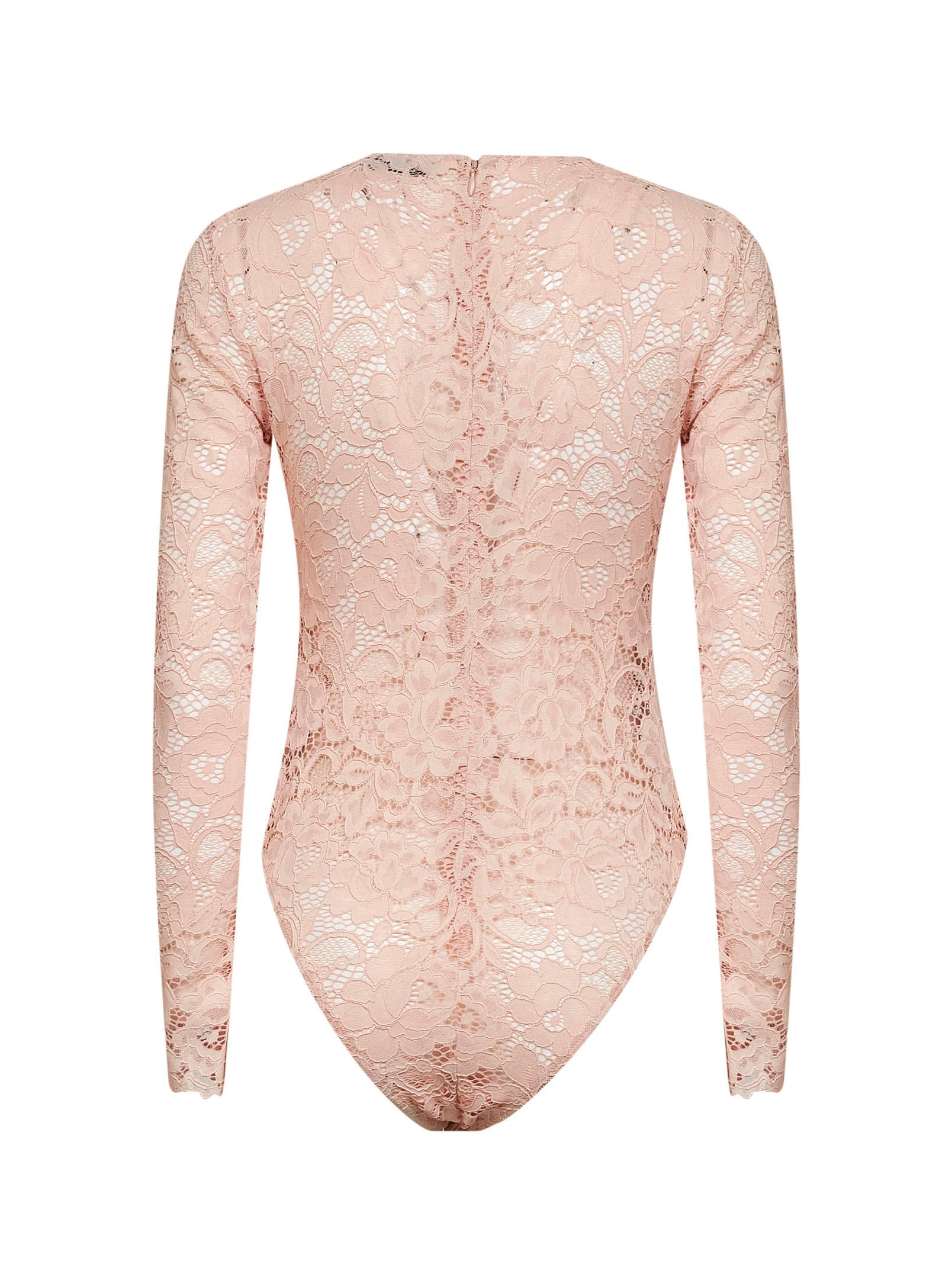 Self Portrait Women Beige Floral Lace Bodysuit
