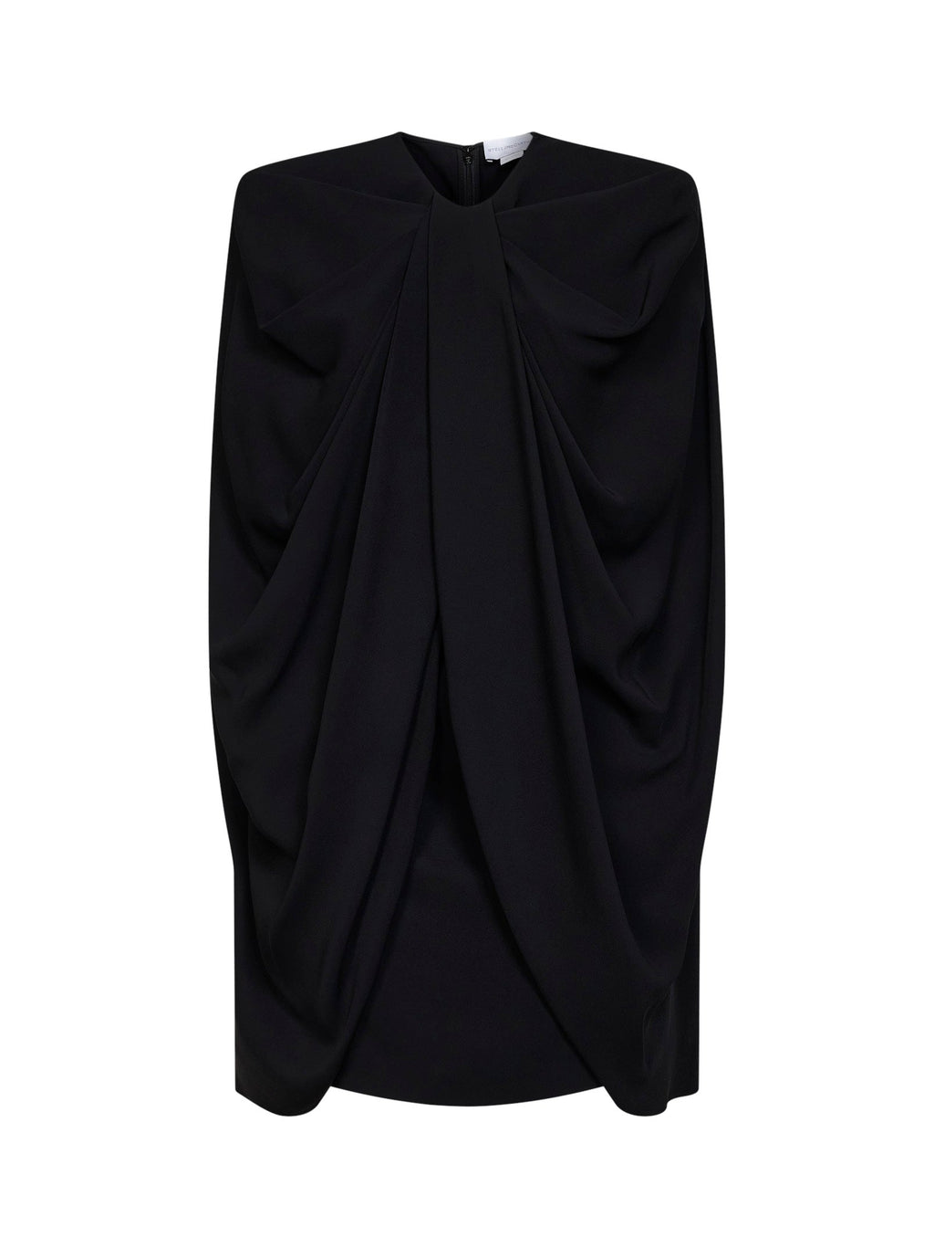 Stella Mccartney Women Black Stretch Viscose Cape Mini Dress