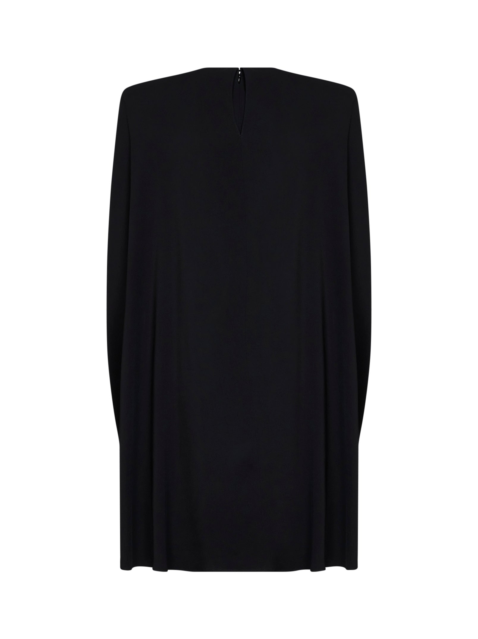 Stella Mccartney Women Black Stretch Viscose Cape Mini Dress
