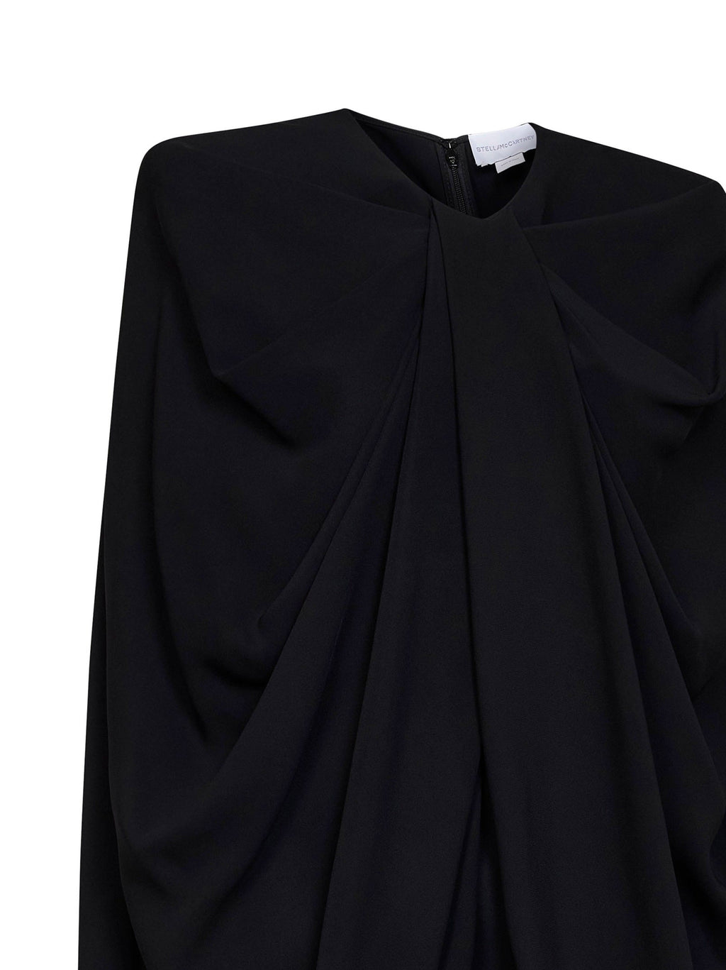 Stella Mccartney Women Black Stretch Viscose Cape Mini Dress