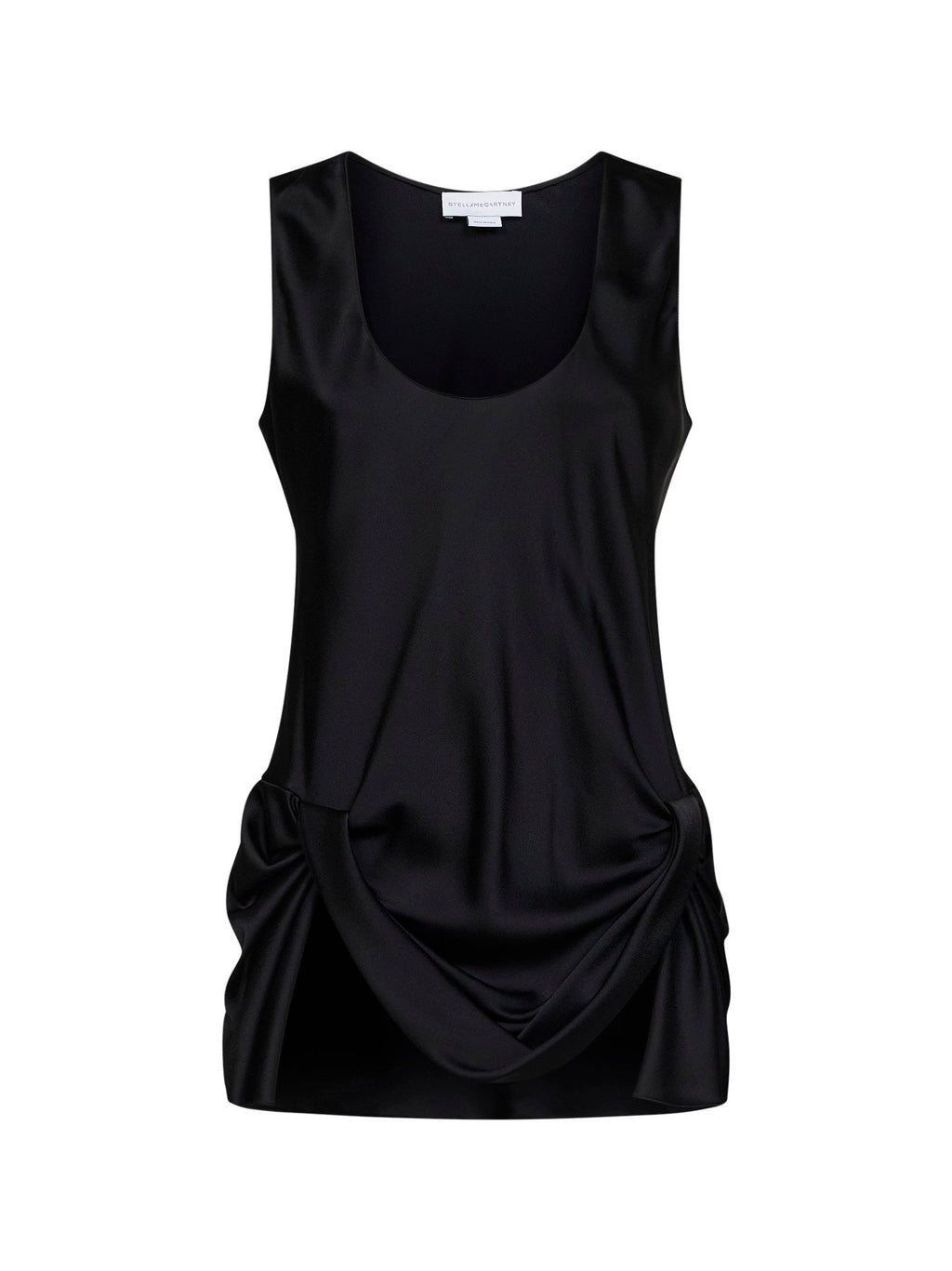 Stella Mccartney Women Black Satin Draped Top