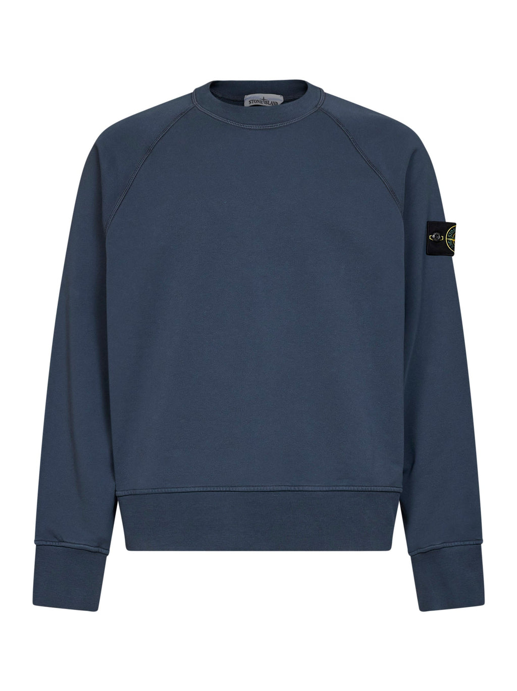 Stone Island Men Slate Blue Cotton Crewneck Sweatshirt