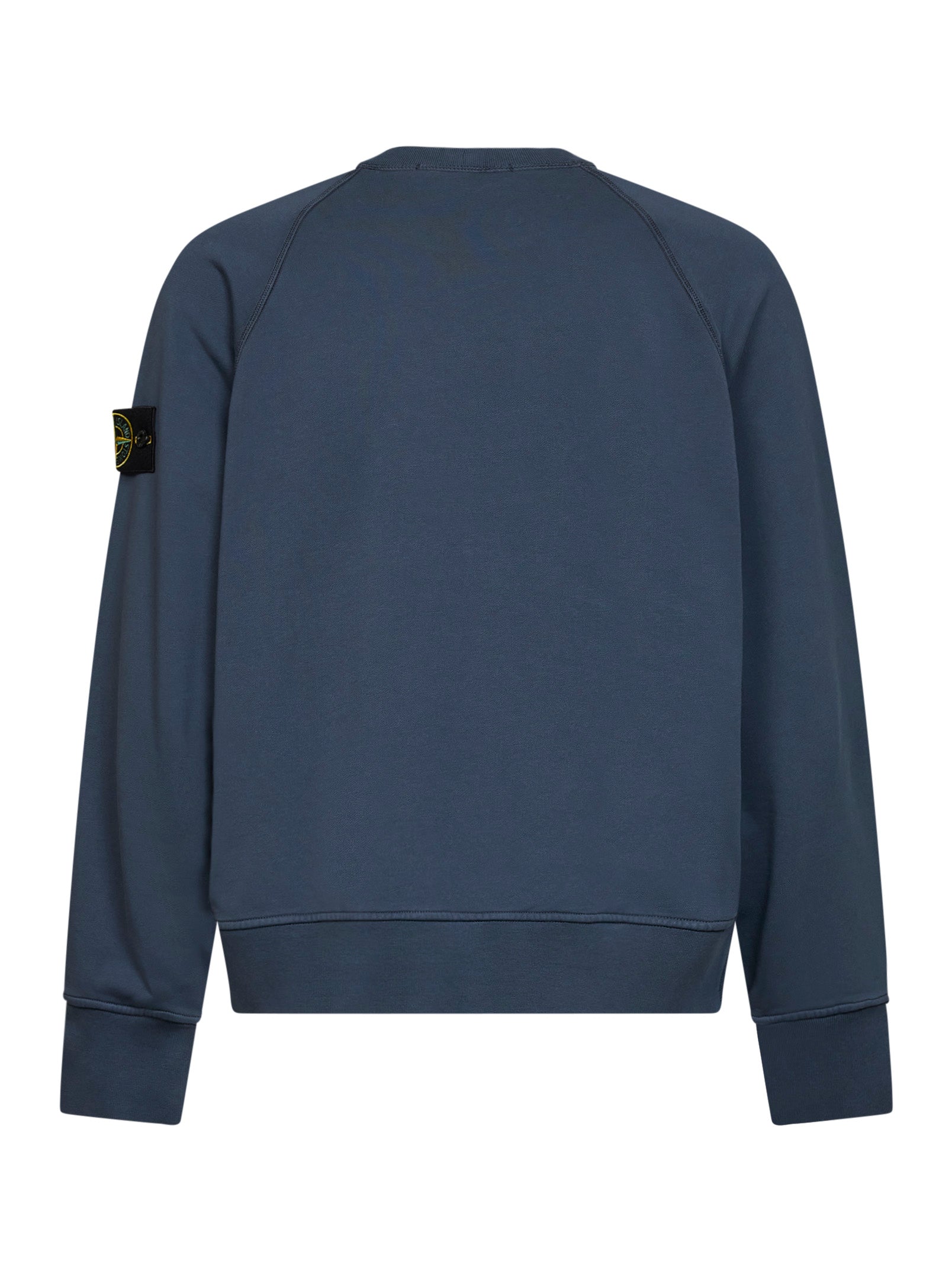 Stone Island Men Slate Blue Cotton Crewneck Sweatshirt