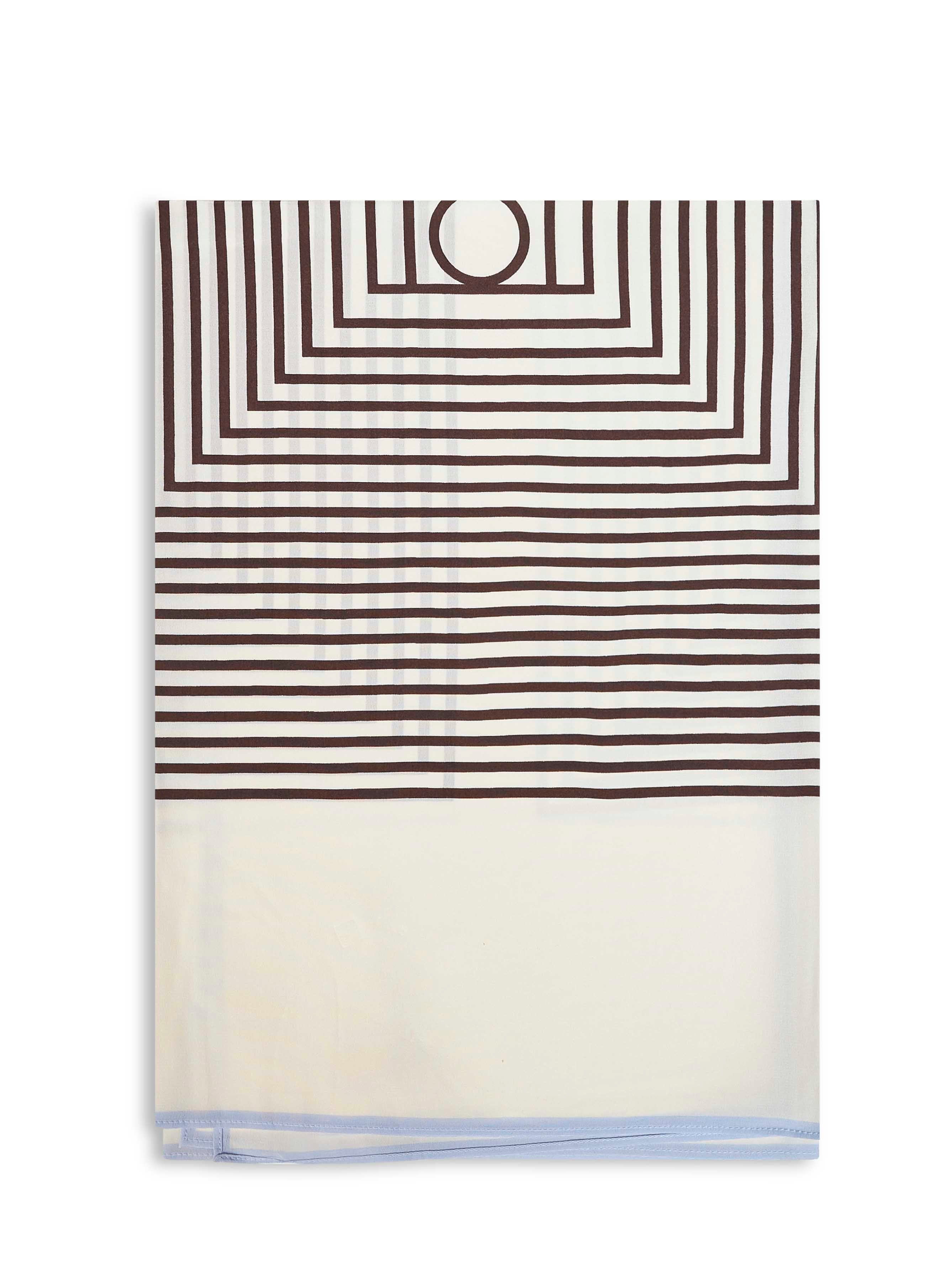 Toteme Women Macadamia Silk Centered Monogram Scarf